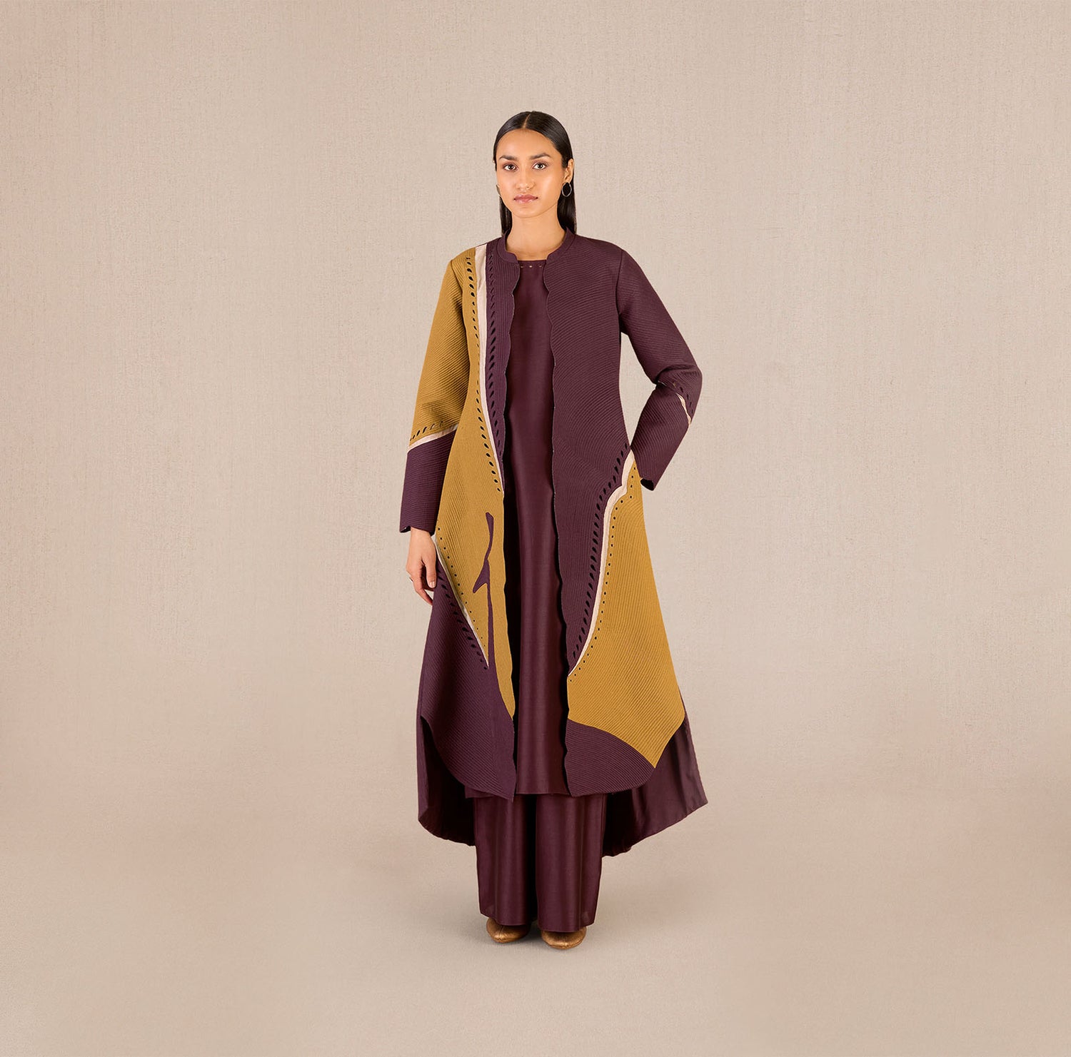 Chanderi Asira Jacket Set – Red