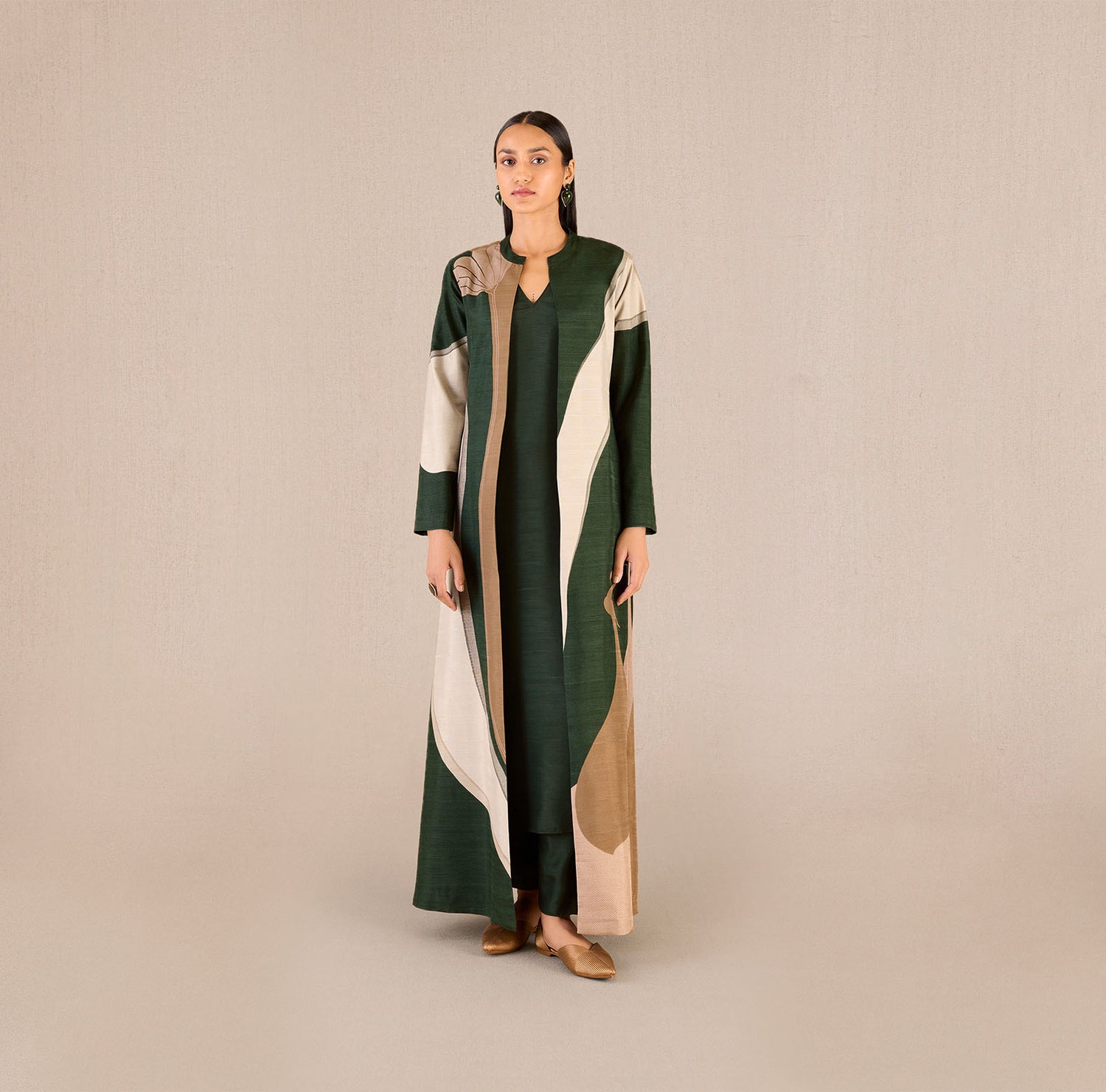 Silk Amida Jacket Set – Green
