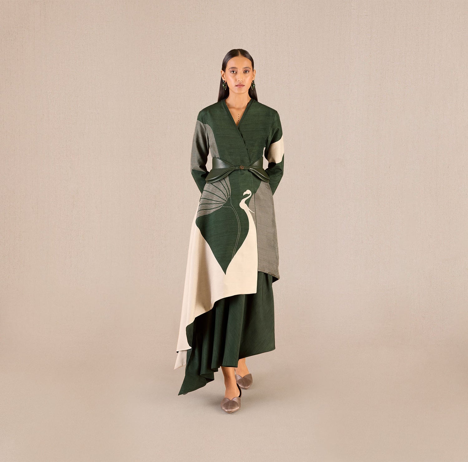 Silk Serena Jacket Set – Green