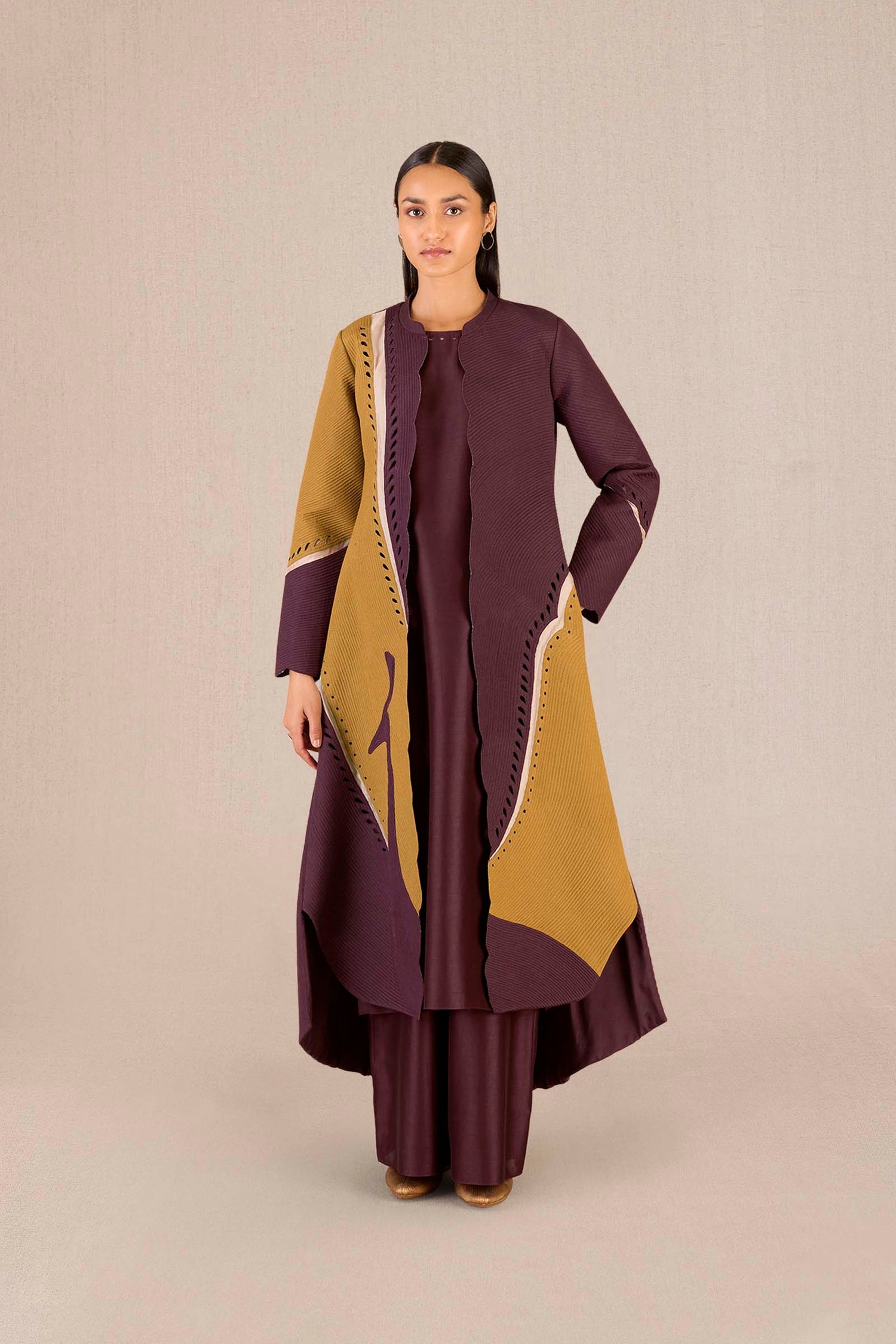 Chanderi Asira Jacket Set – Red