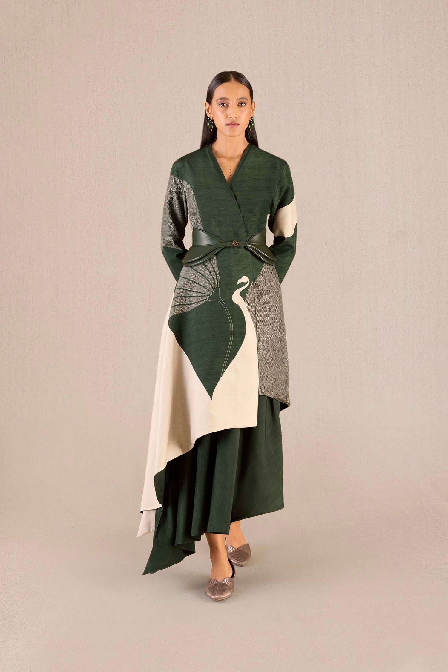 Silk Serena Jacket Set – Green