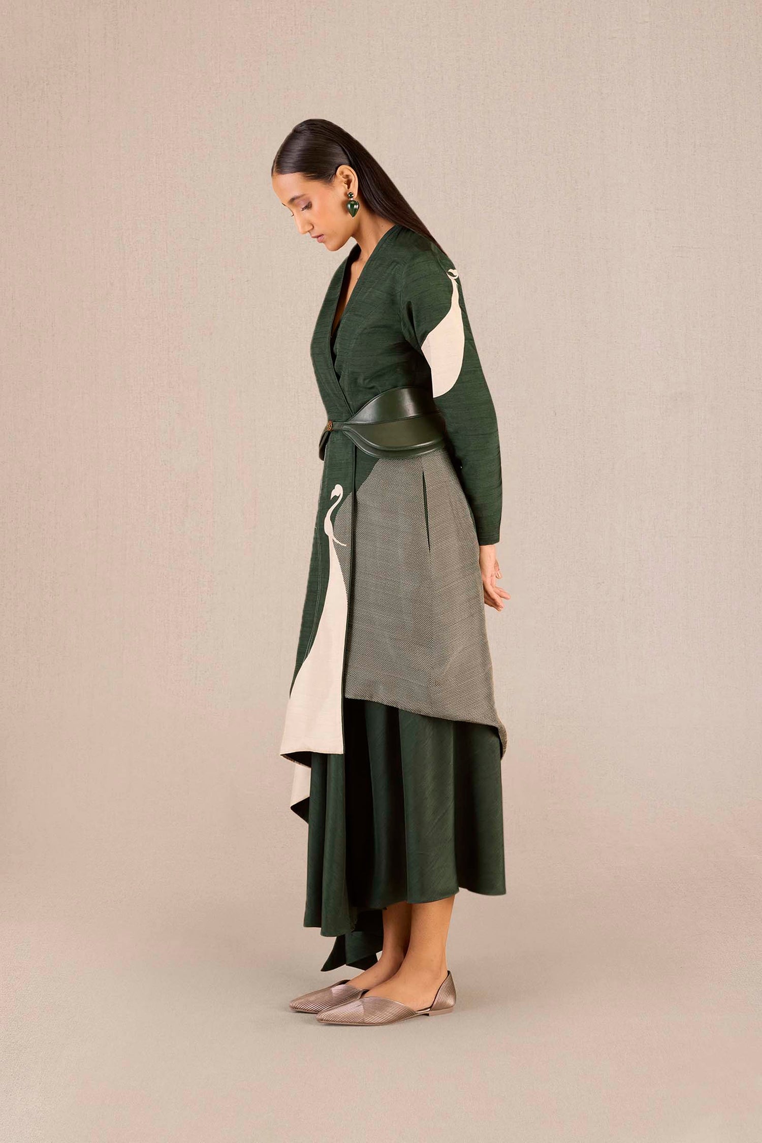 Silk Serena Jacket Set – Green