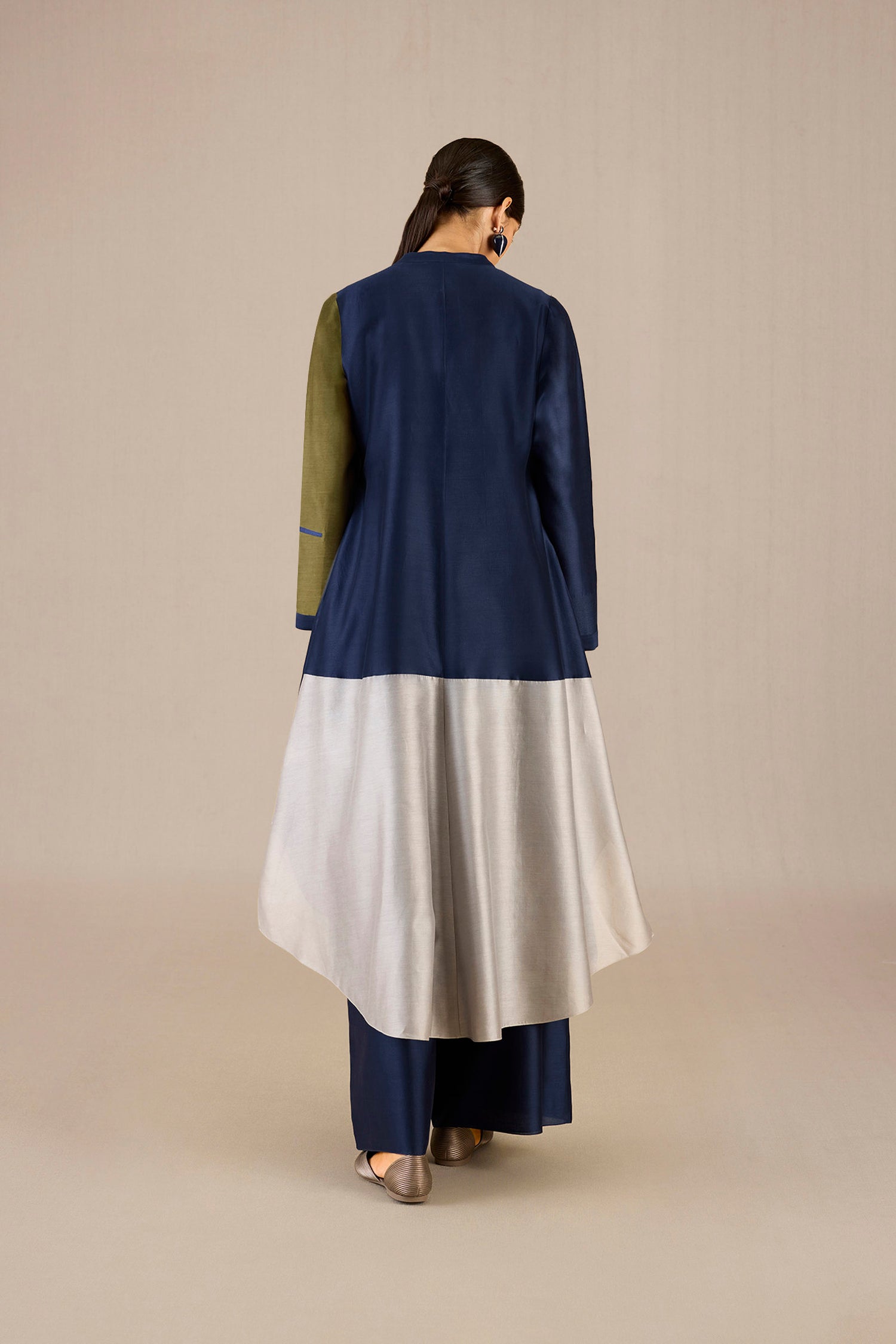 Chanderi Hiba Tunic Set – Blue