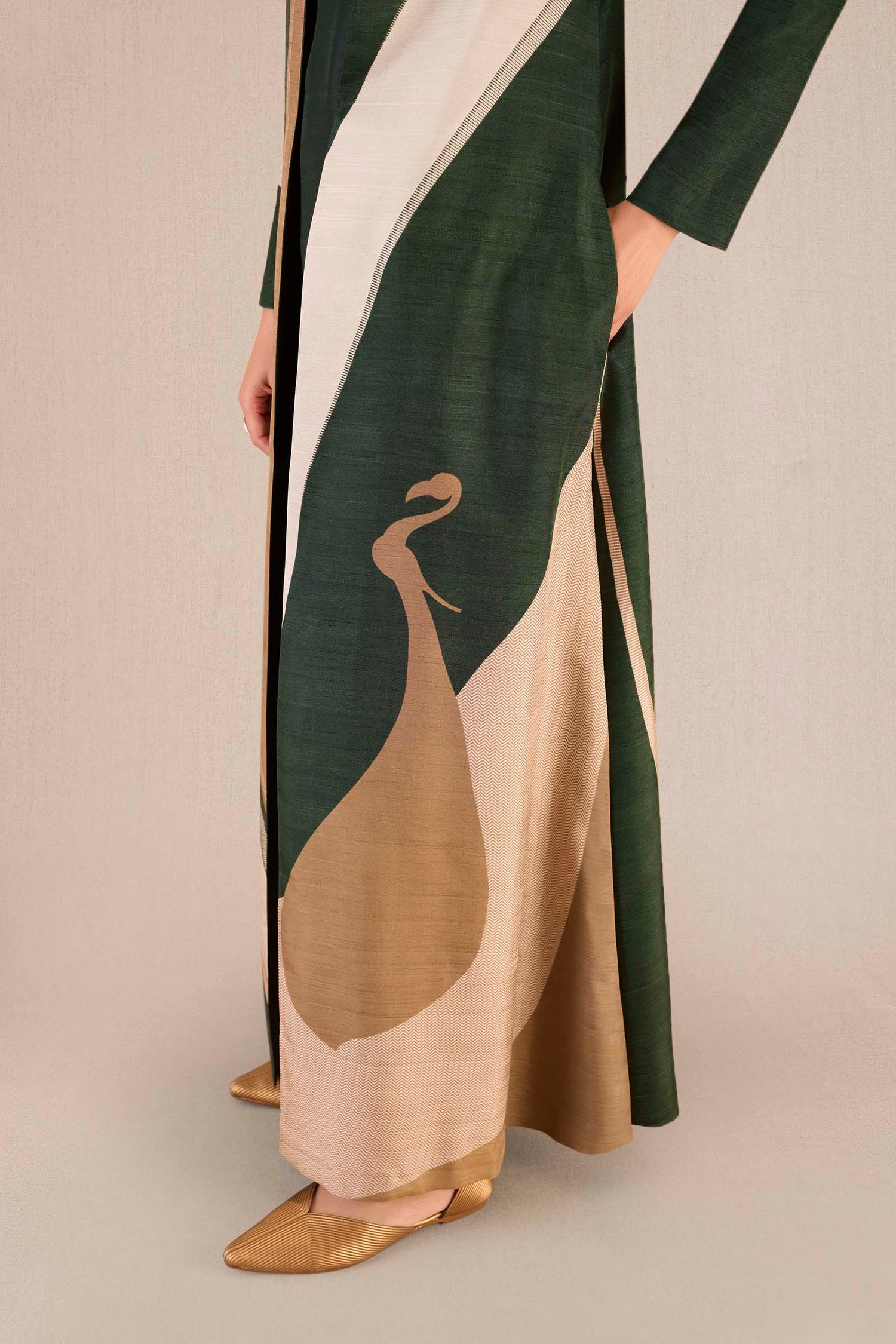 Silk Amida Jacket Set – Green