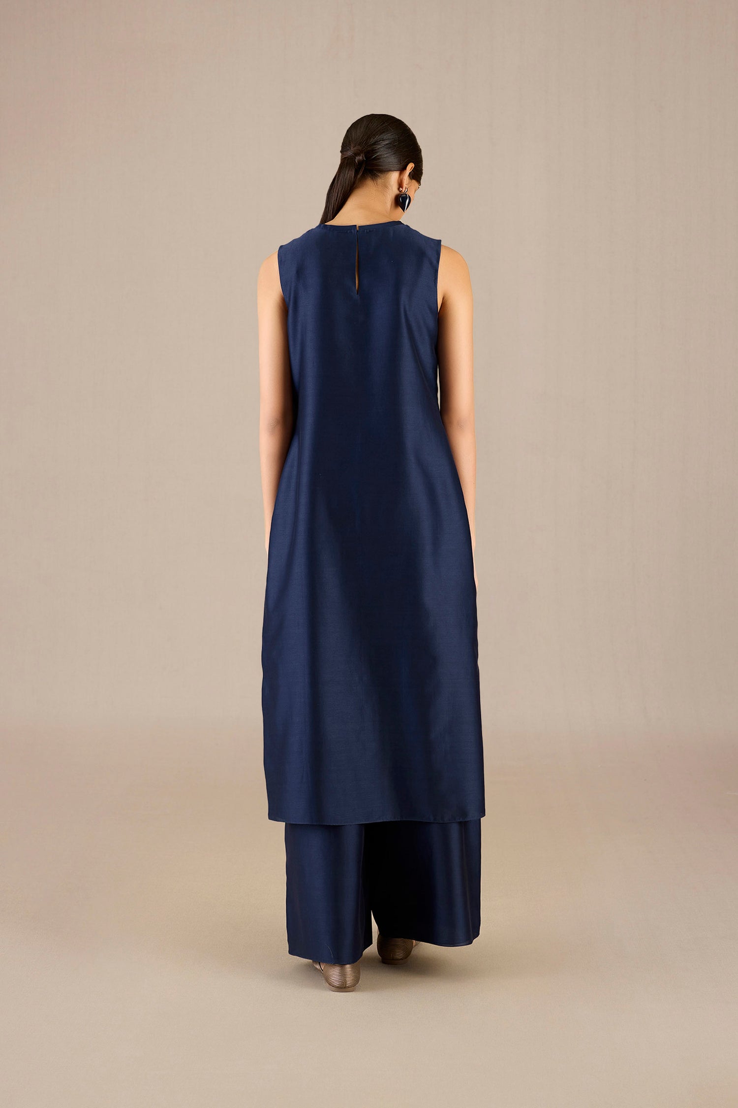 Chanderi Hiba Tunic Set – Blue