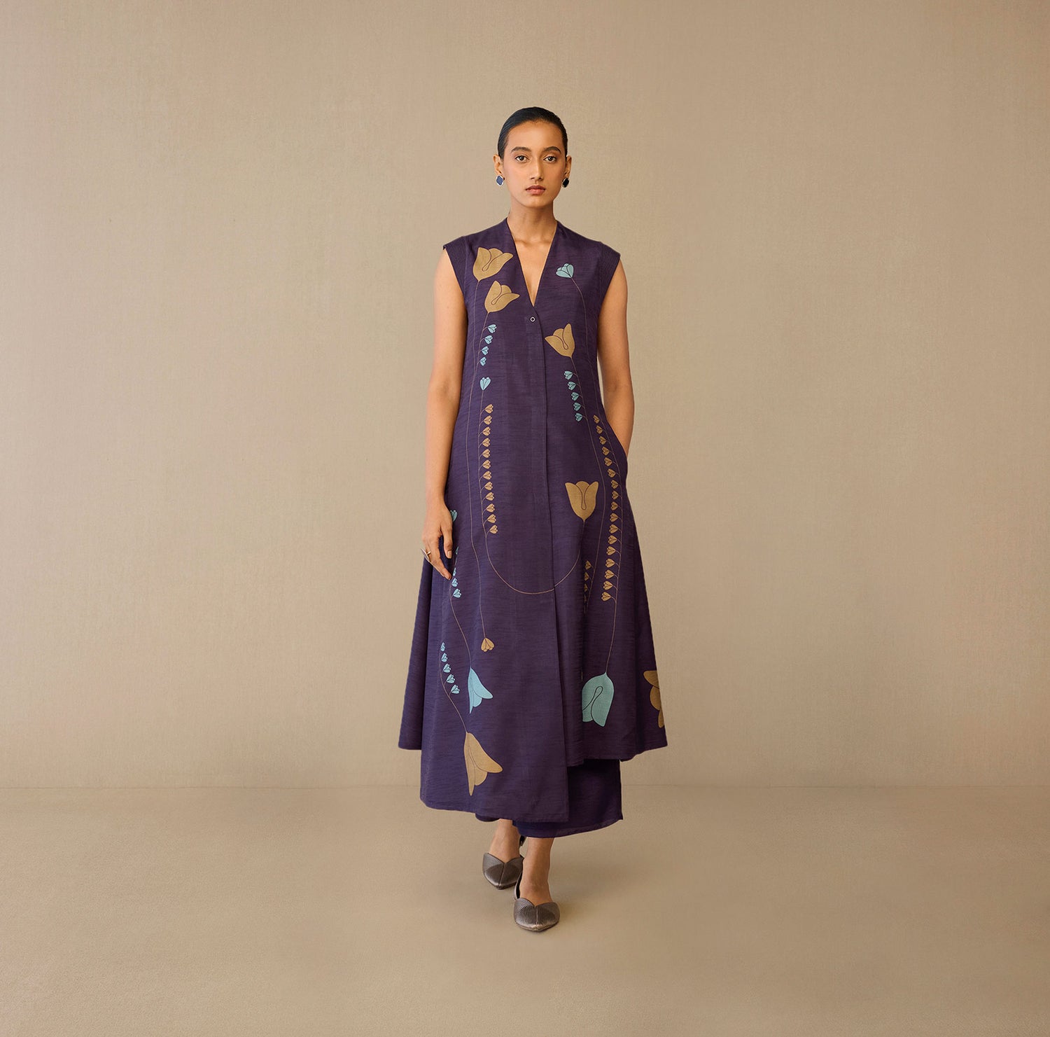 Silk Zia Jacket Set – Purple