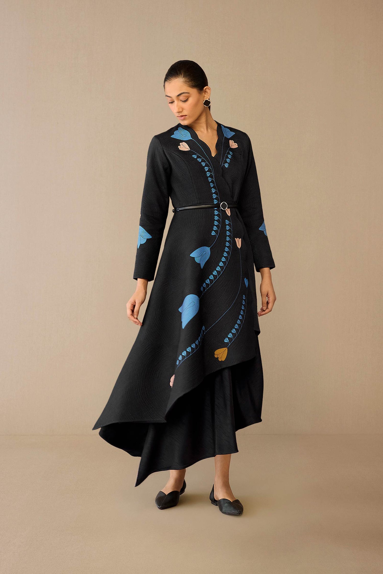 Silk Eraya Jacket Set – Black