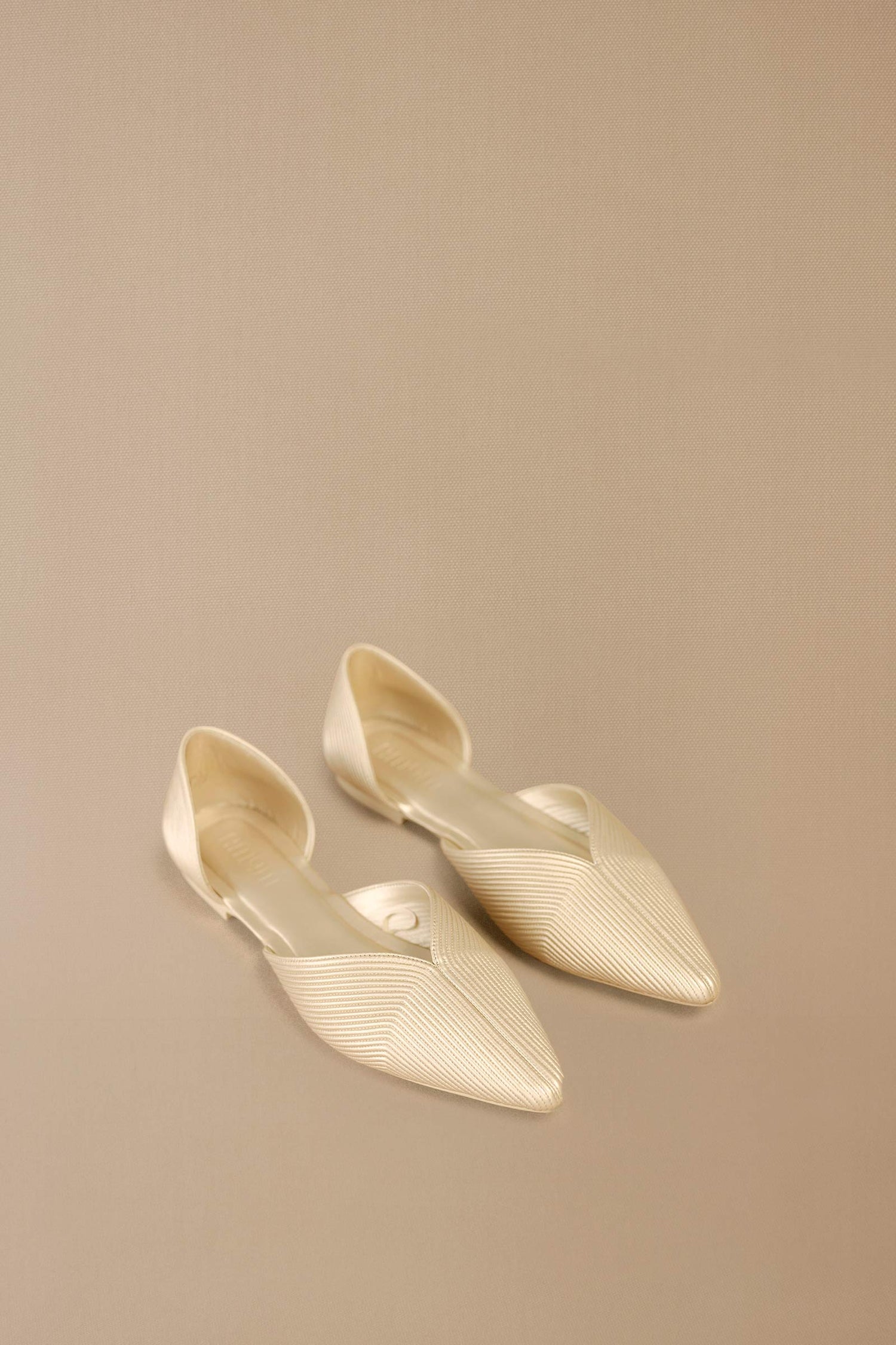 Faux Leather Zahra Point-toe Flats – Metallics