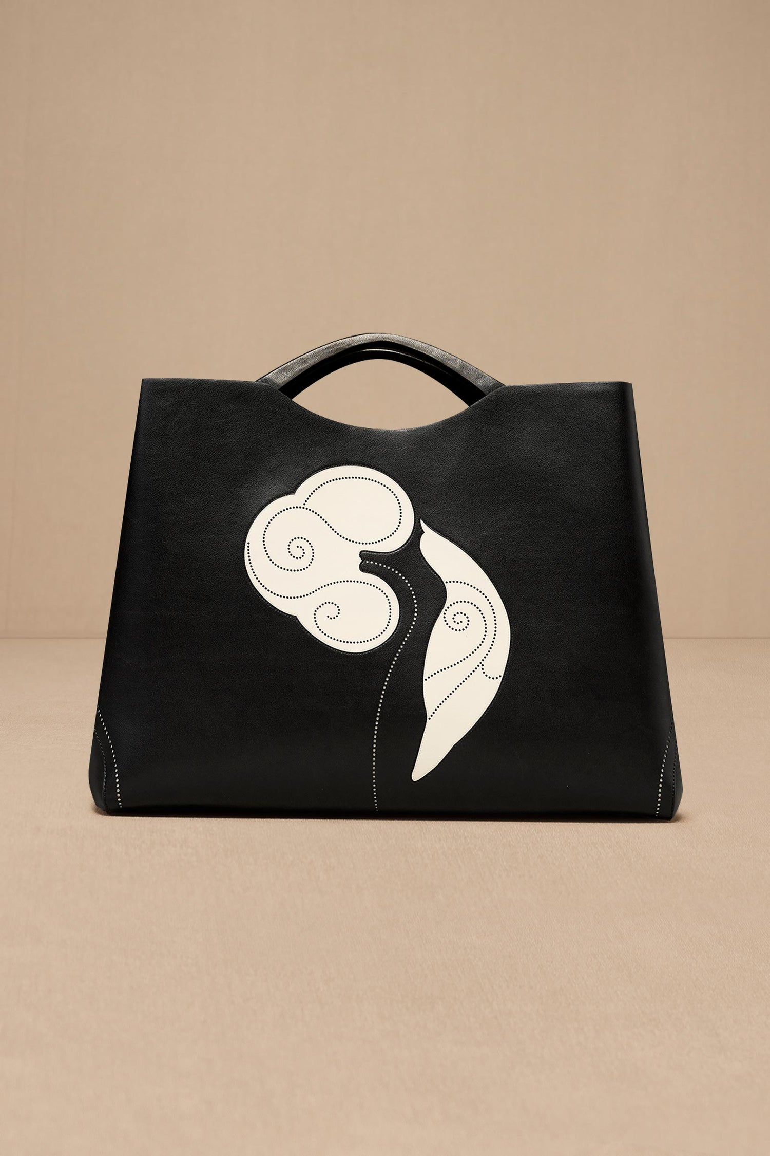 Faux Lether Dilbandi Tote Bag – Black