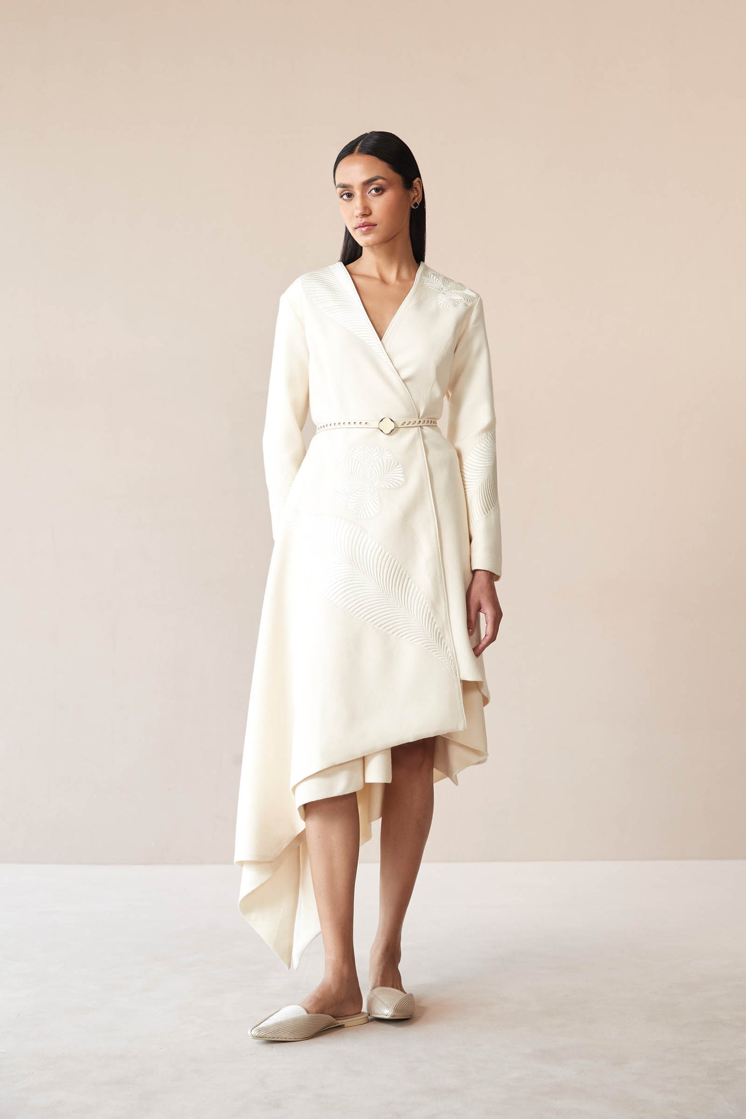 Wool Marwa Jacket Set – Ivory