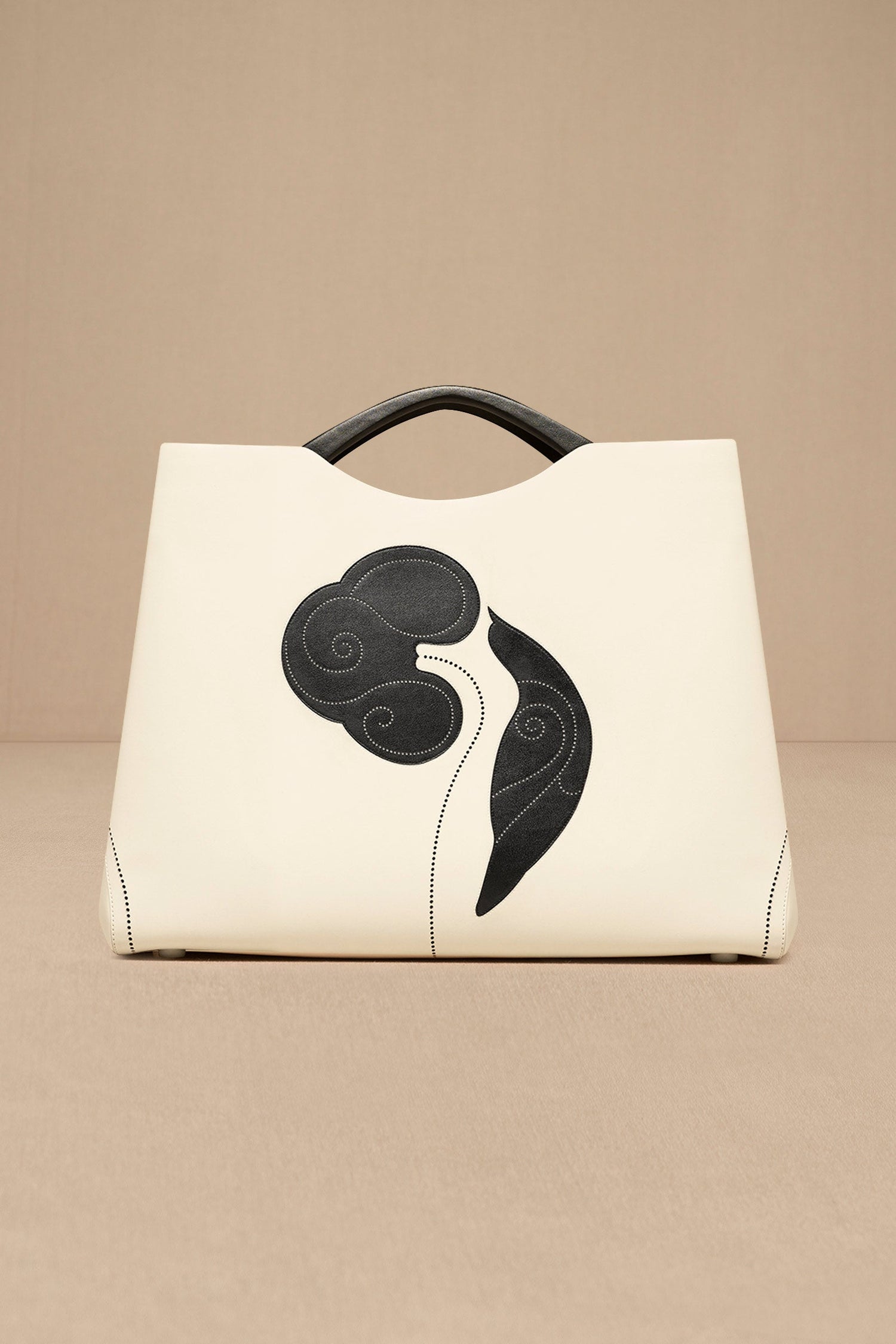 Faux Lether Dilbandi Tote Bag – Ivory