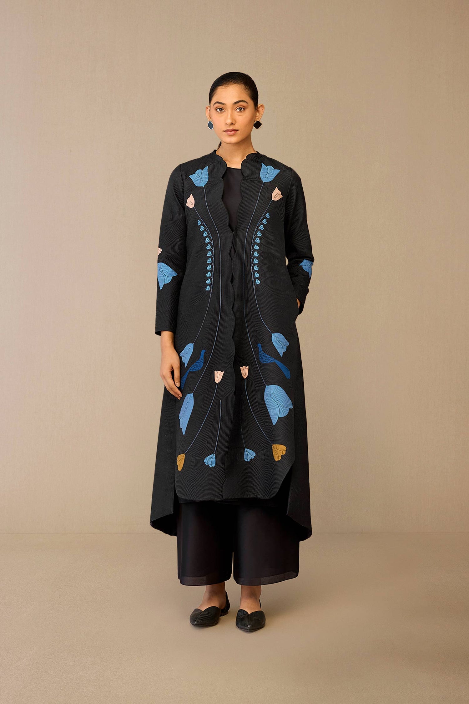 Silk Arisa Jacket Set – Black