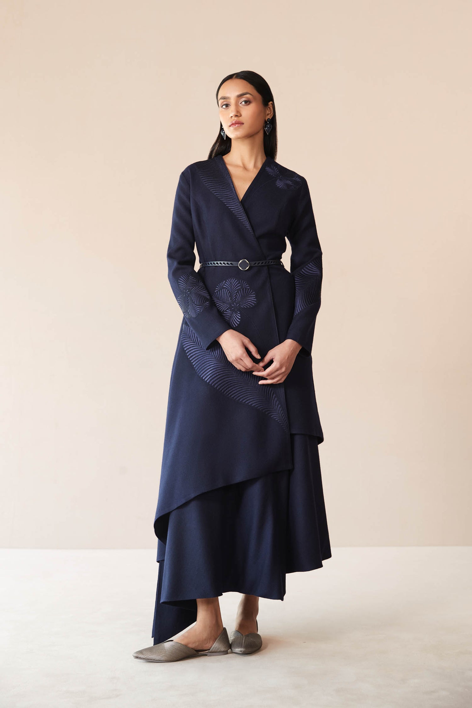 Wool Marwa Jacket Set – Blue