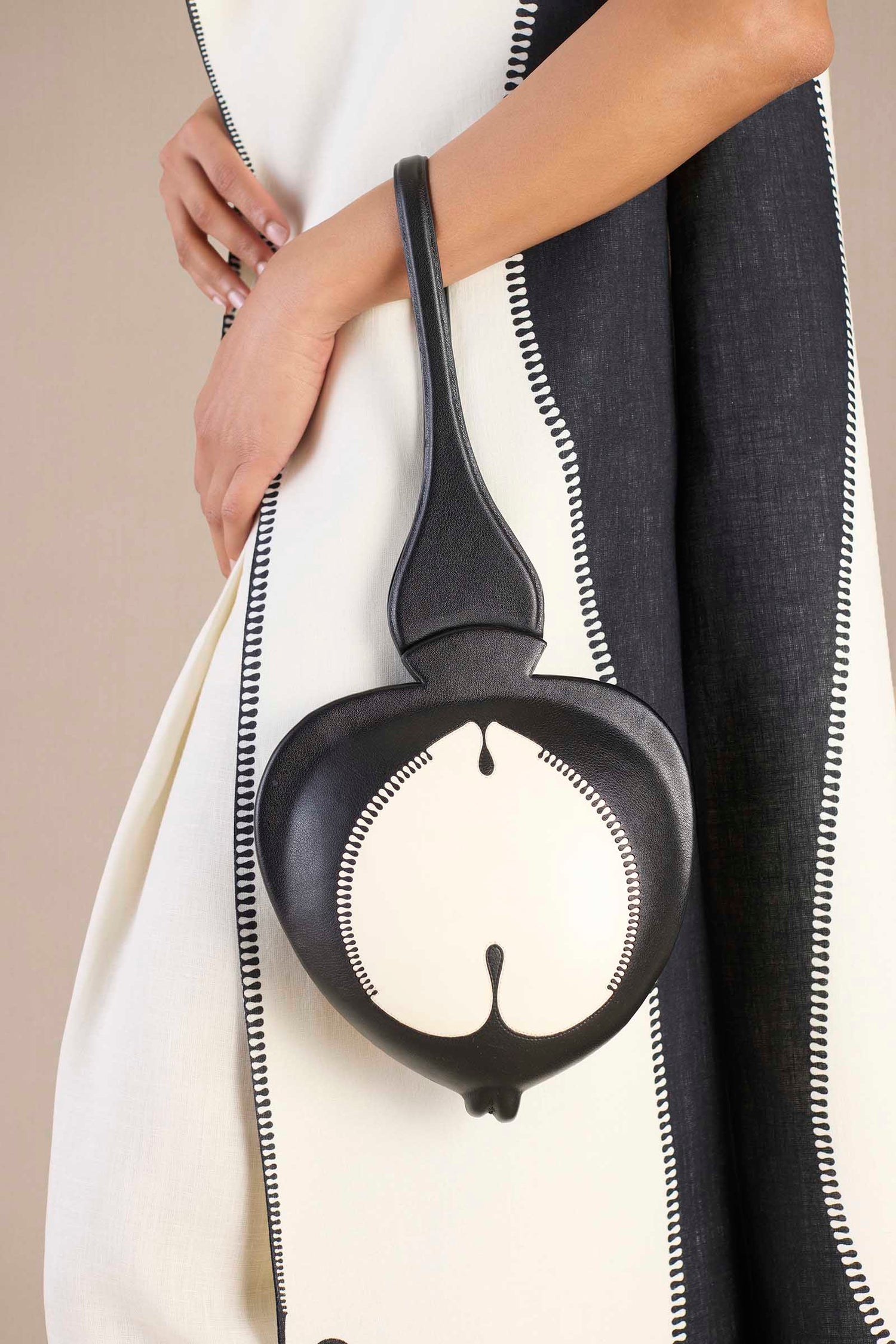 Faux Leather Raahat Top Handle Bag – Black