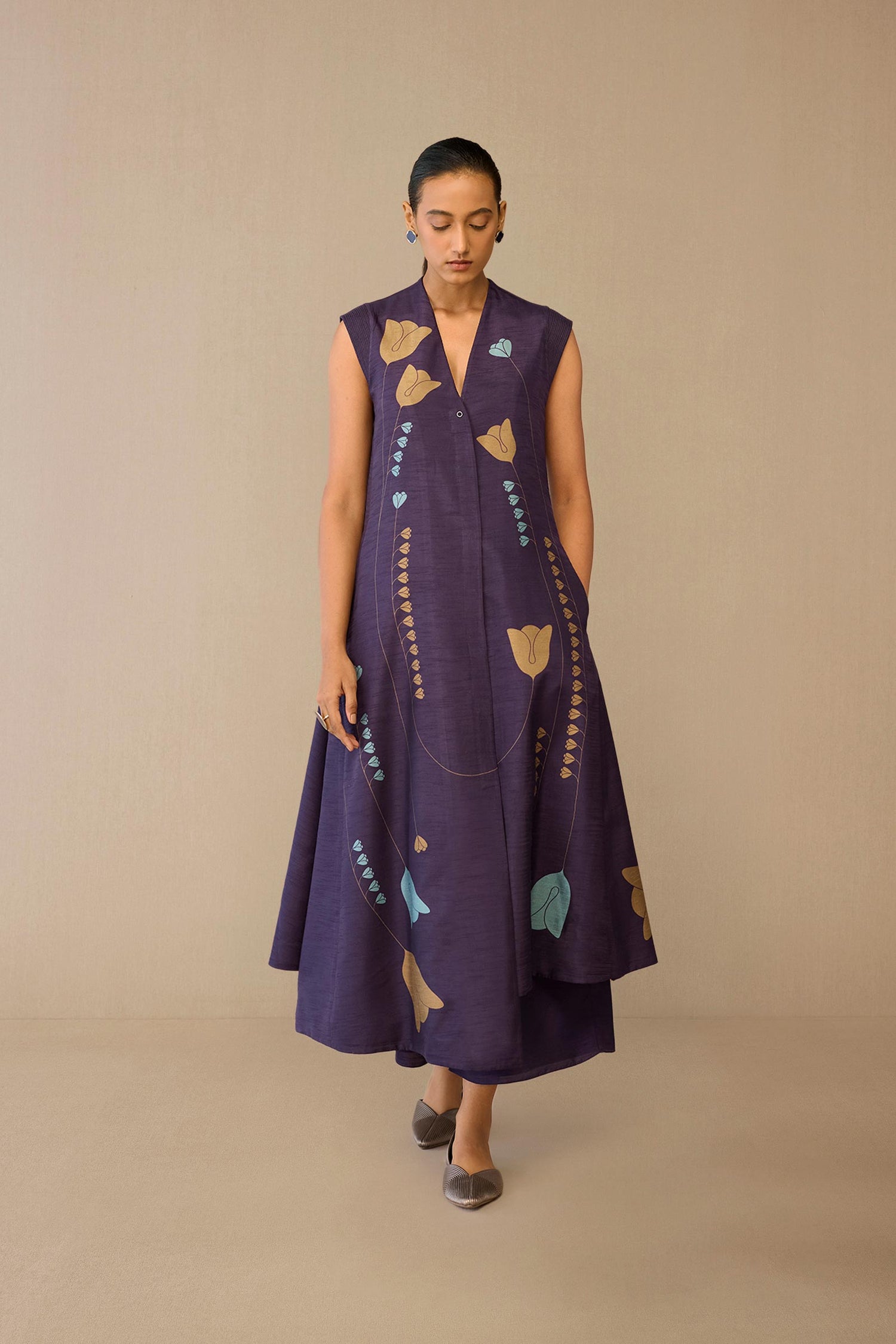 Silk Zia Jacket Set – Purple