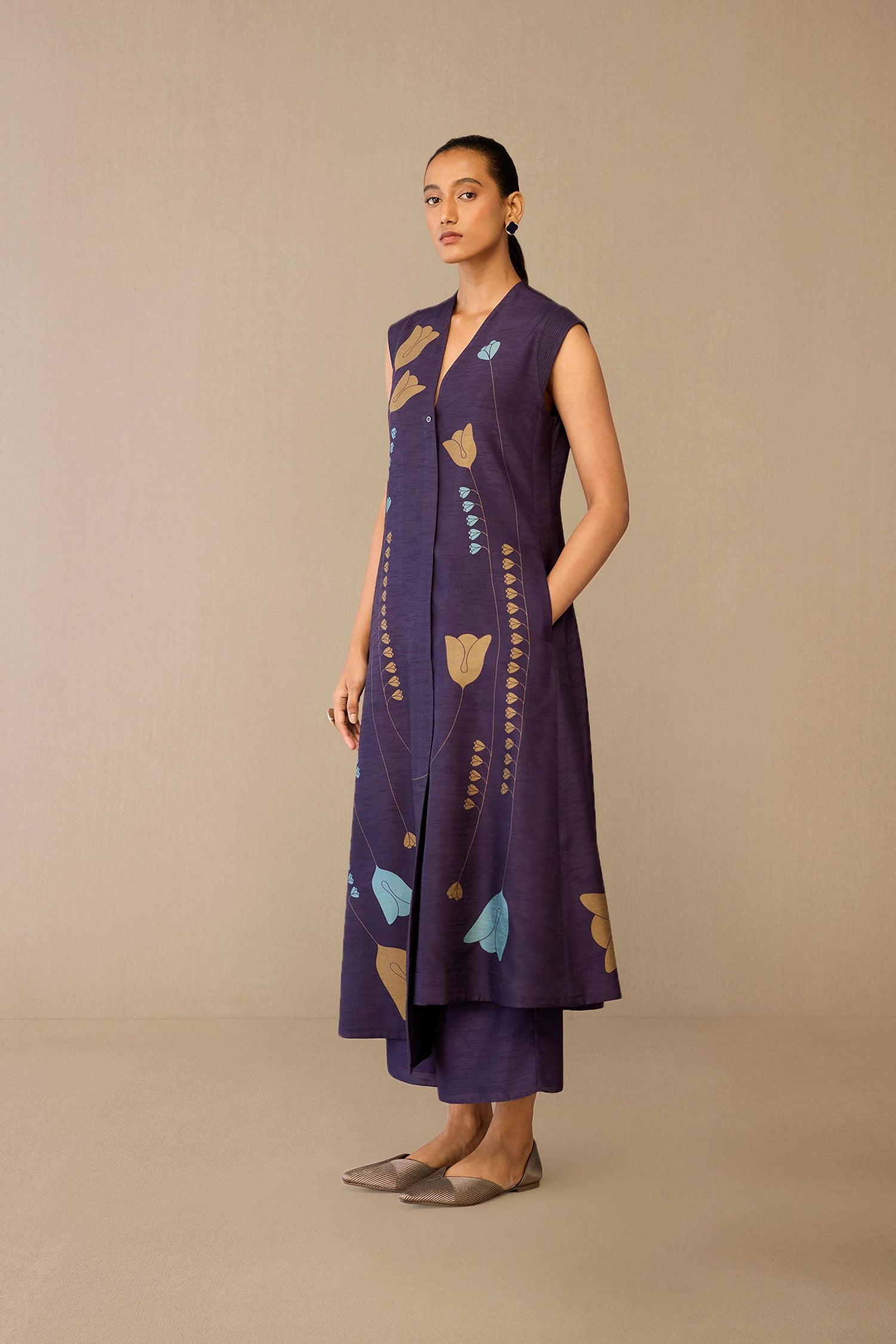 Silk Zia Jacket Set – Purple