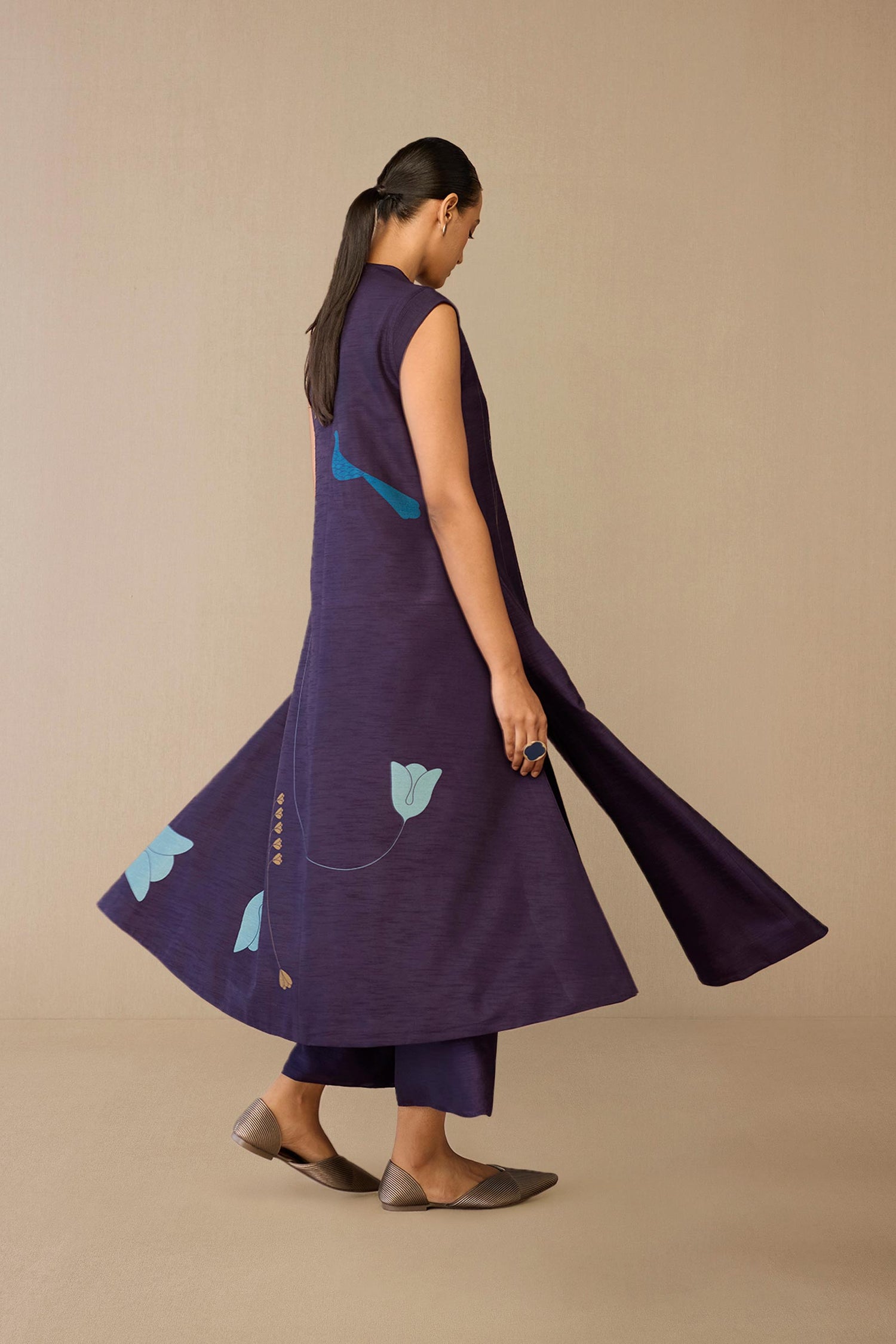 Silk Zia Jacket Set – Purple