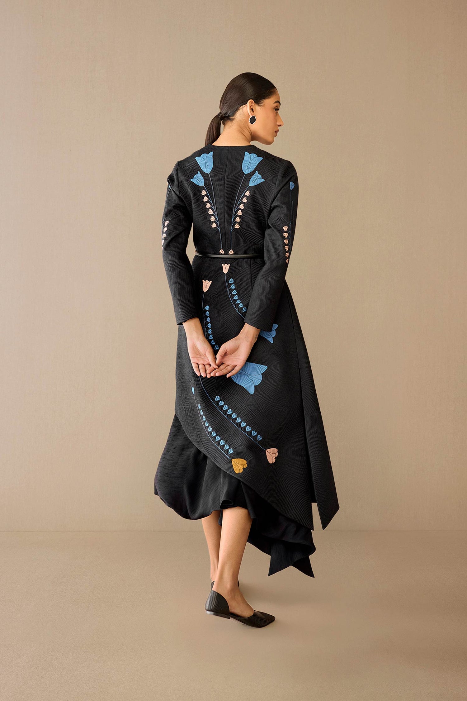 Silk Eraya Jacket Set – Black