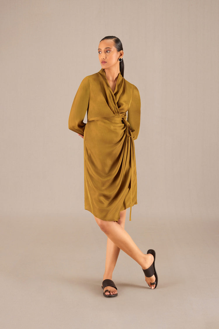 Neesa Short Dress - Camel