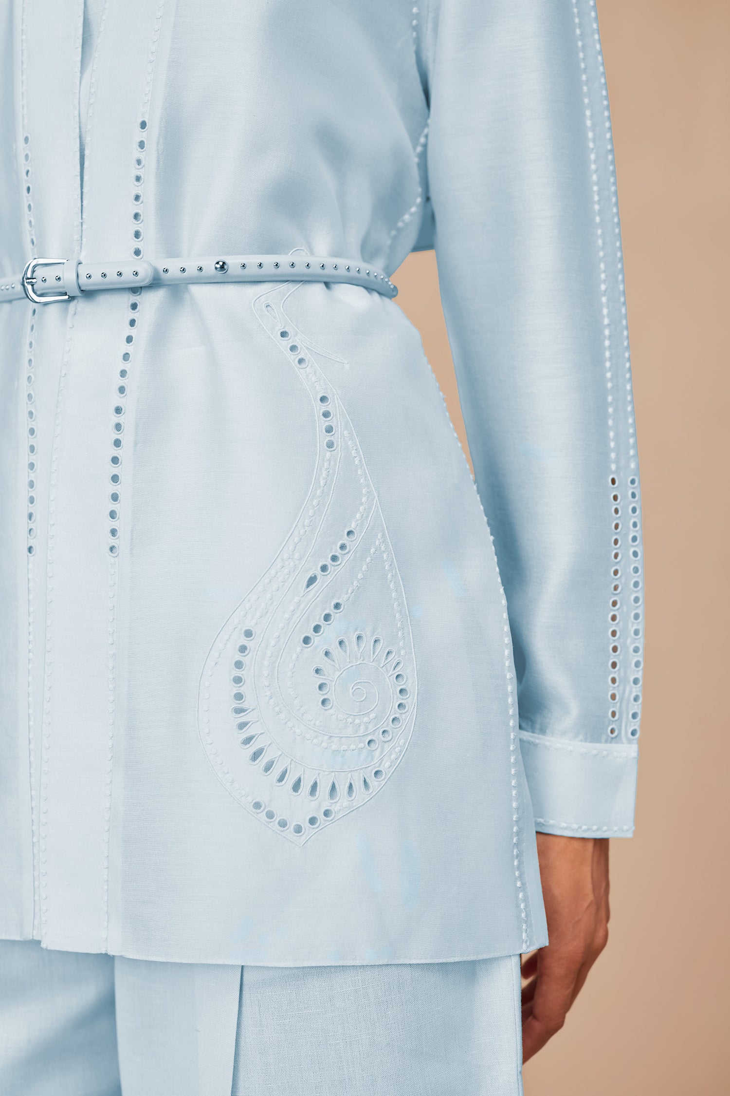Chanderi Elea Shirt Set – Blue
