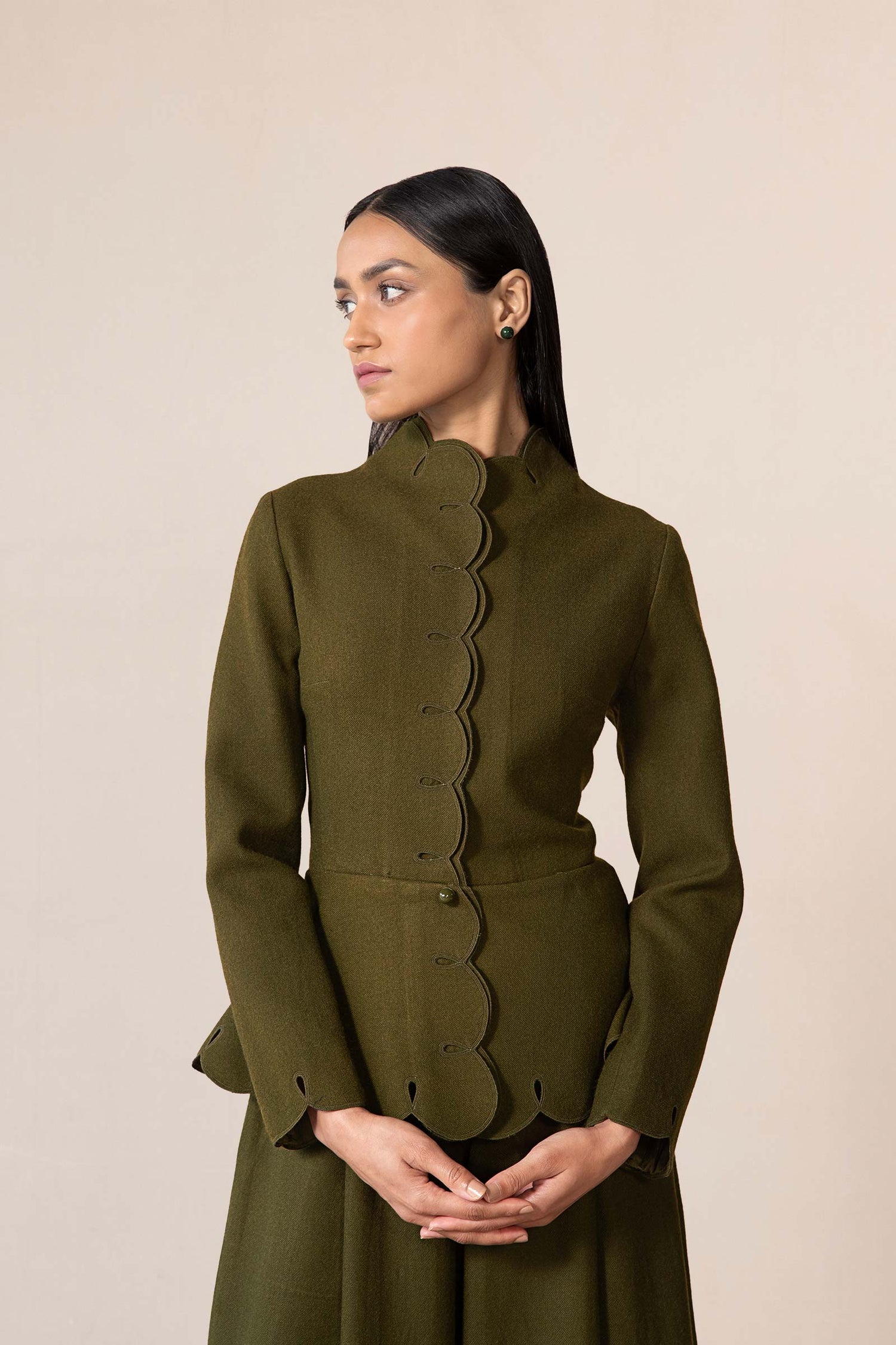Wool Medha Jacket Set – Green