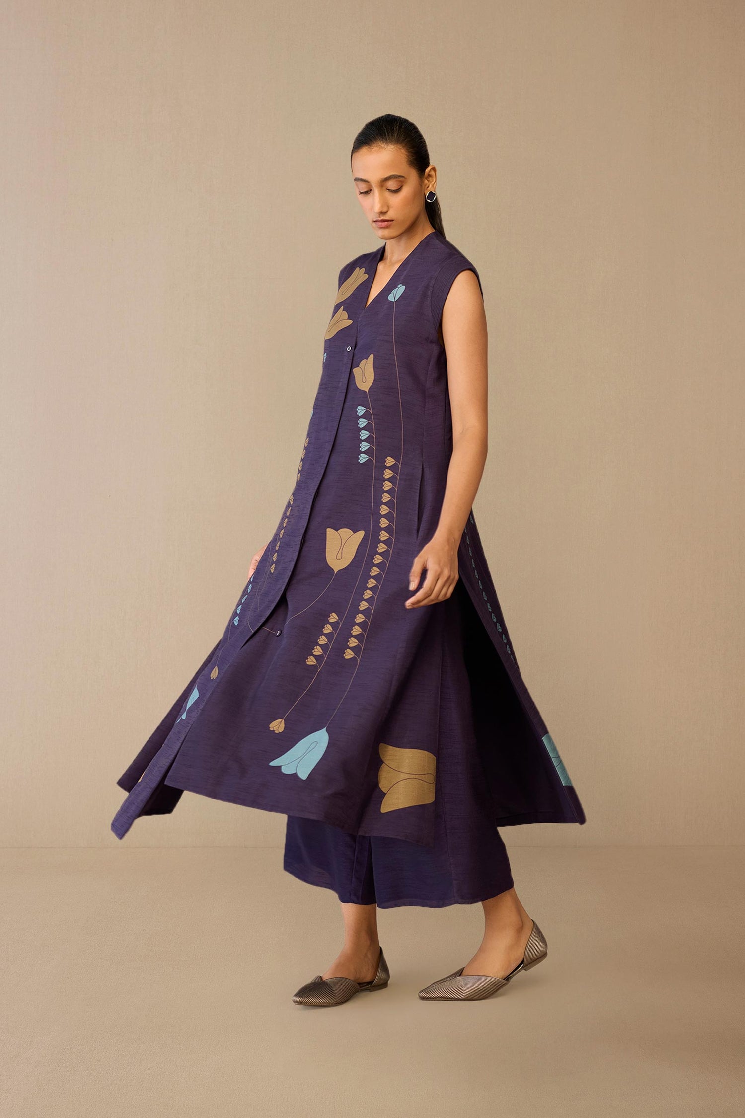 Silk Zia Jacket Set – Purple