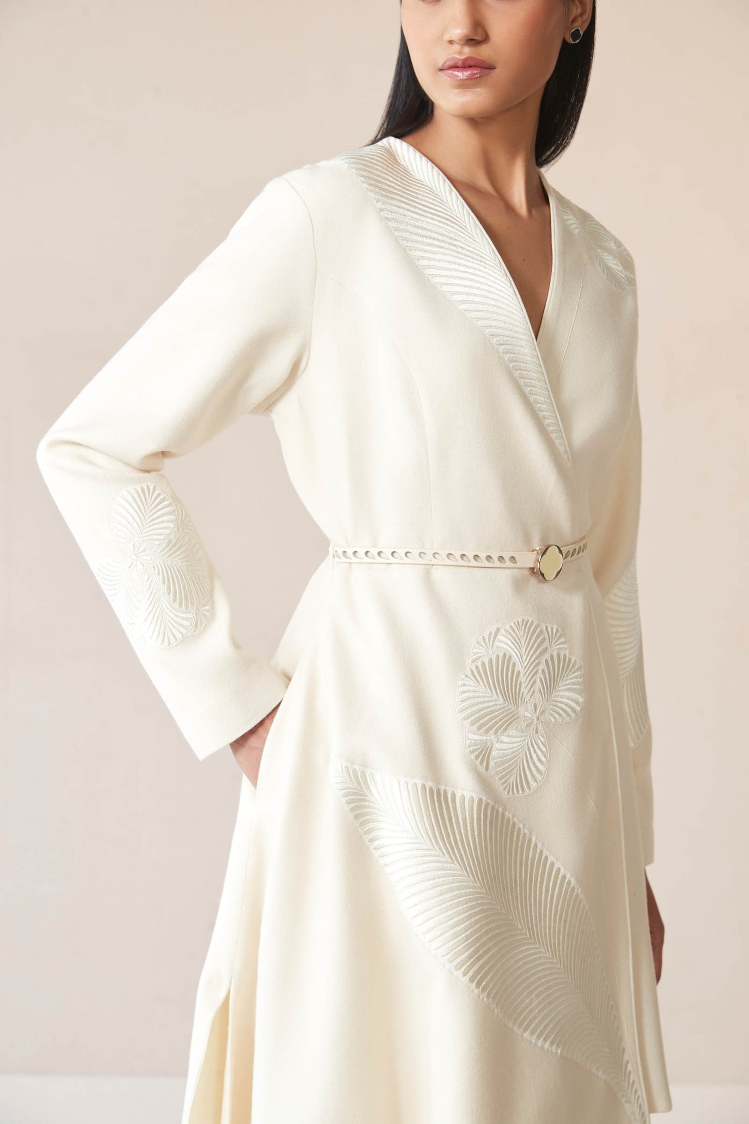 Wool Marwa Jacket Set – Ivory