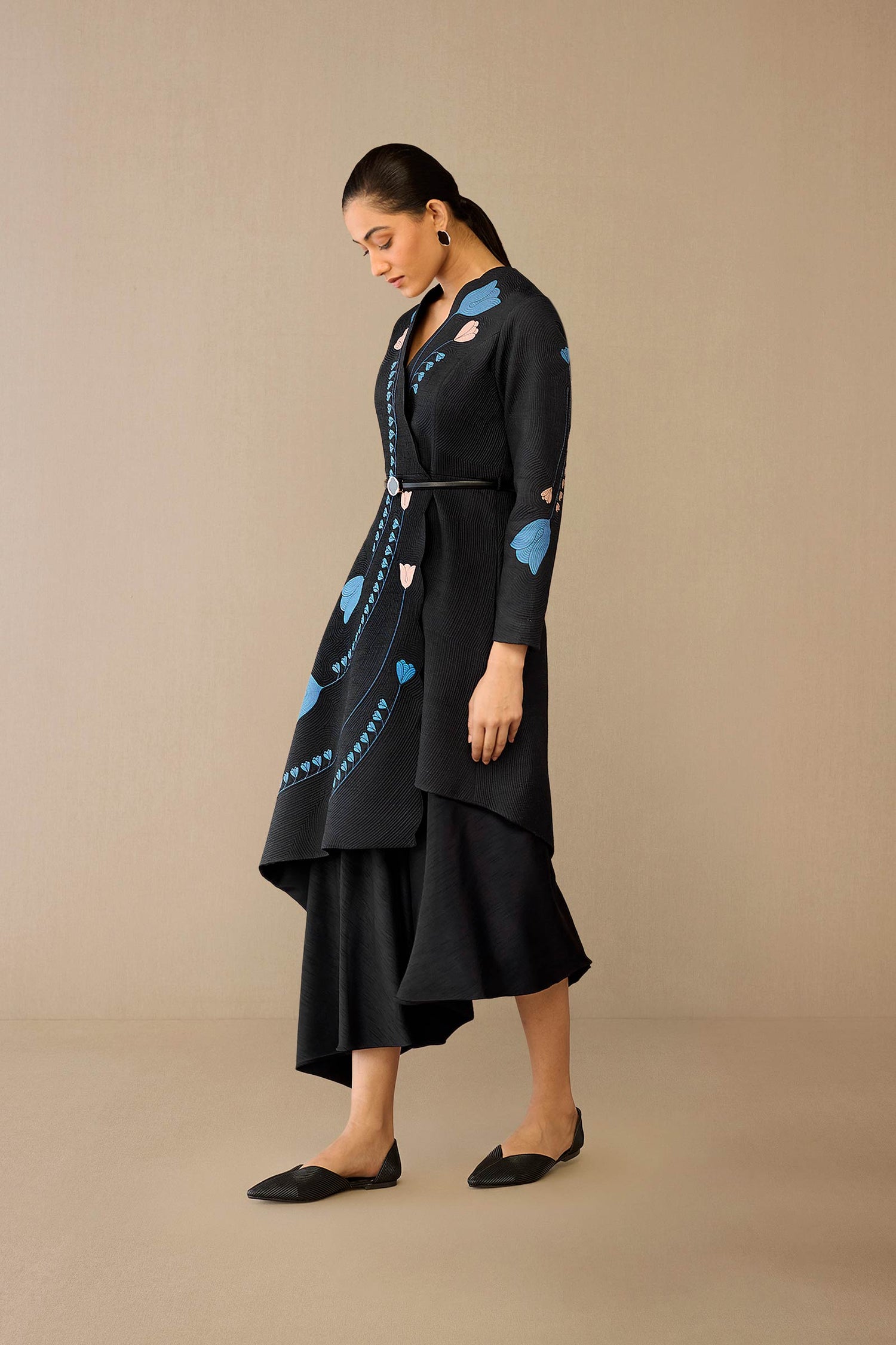 Silk Eraya Jacket Set – Black