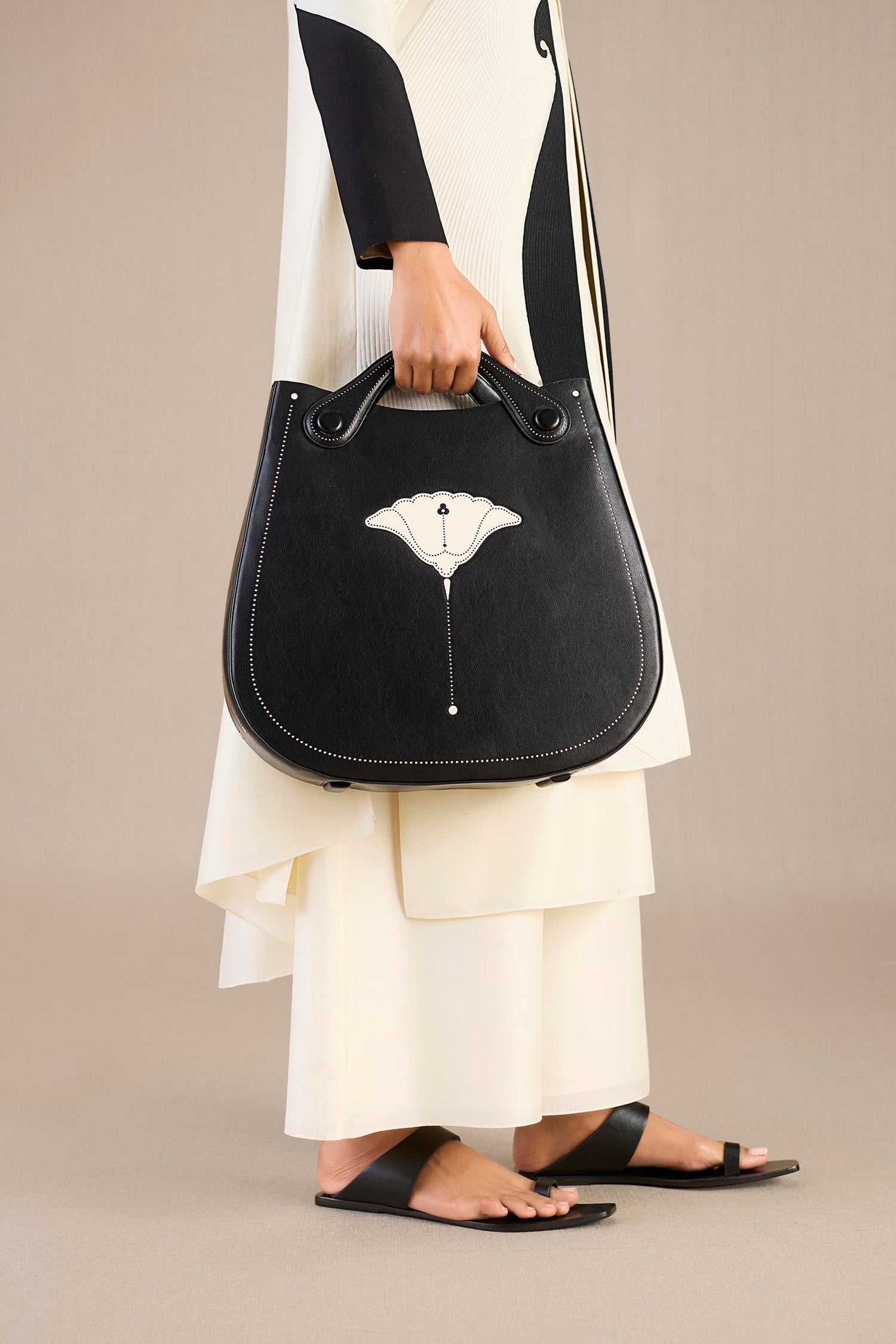 Faux Leather Judy Tote Bag – Black