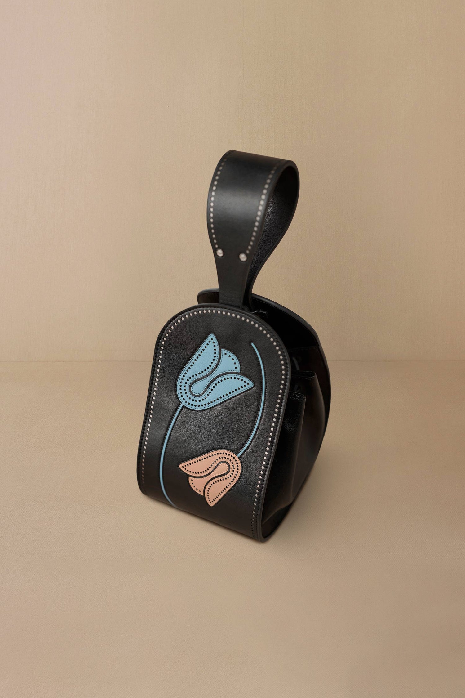 Faux Leather Zyra Wristlet – Black