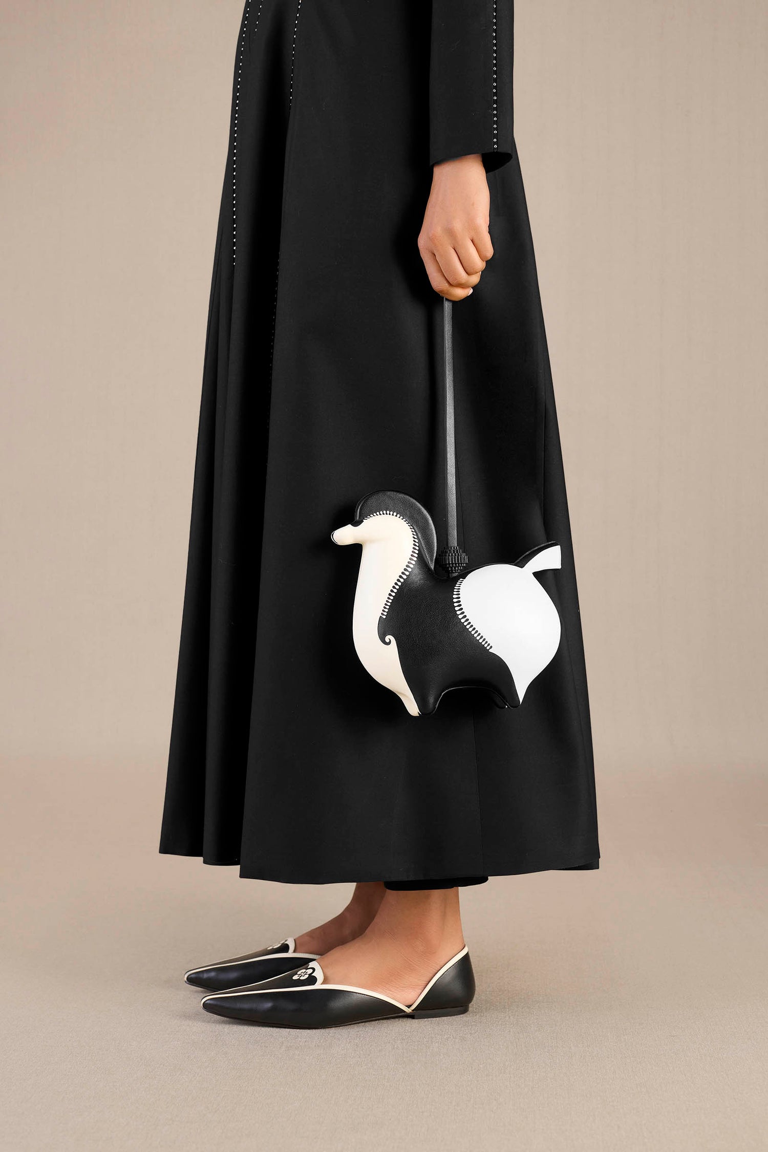 Faux Leather Oza Top Handle Bag – Black