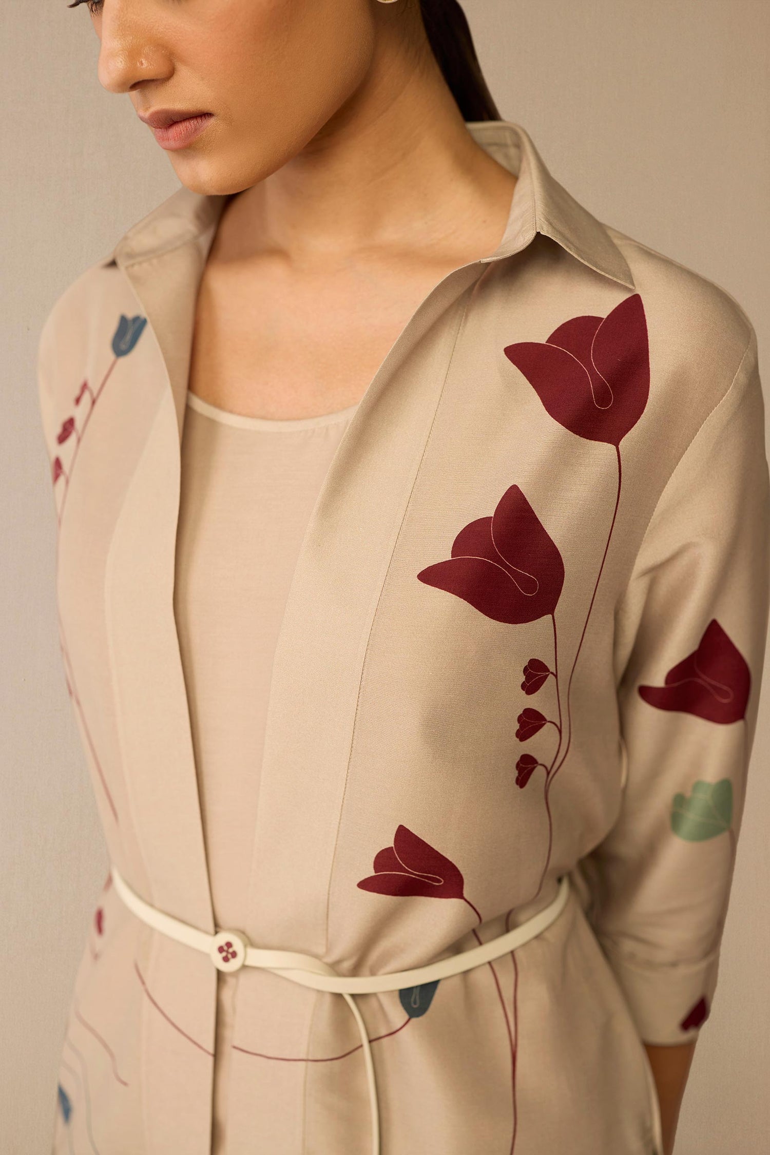 Chanderi Sarai Shirt Set – Beige