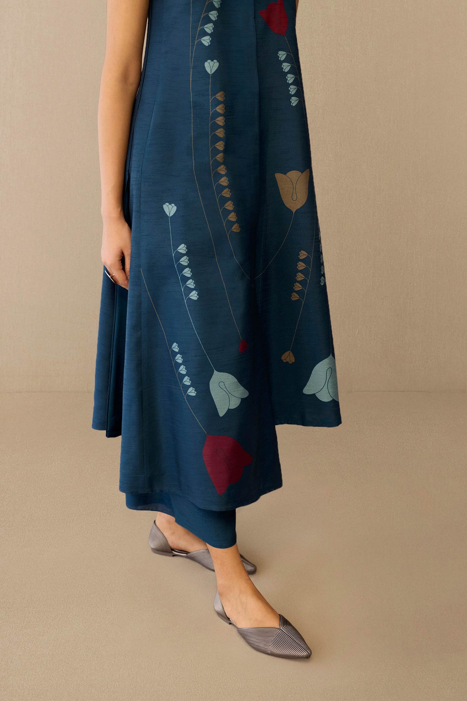 Silk Zia Jacket Set – Blue