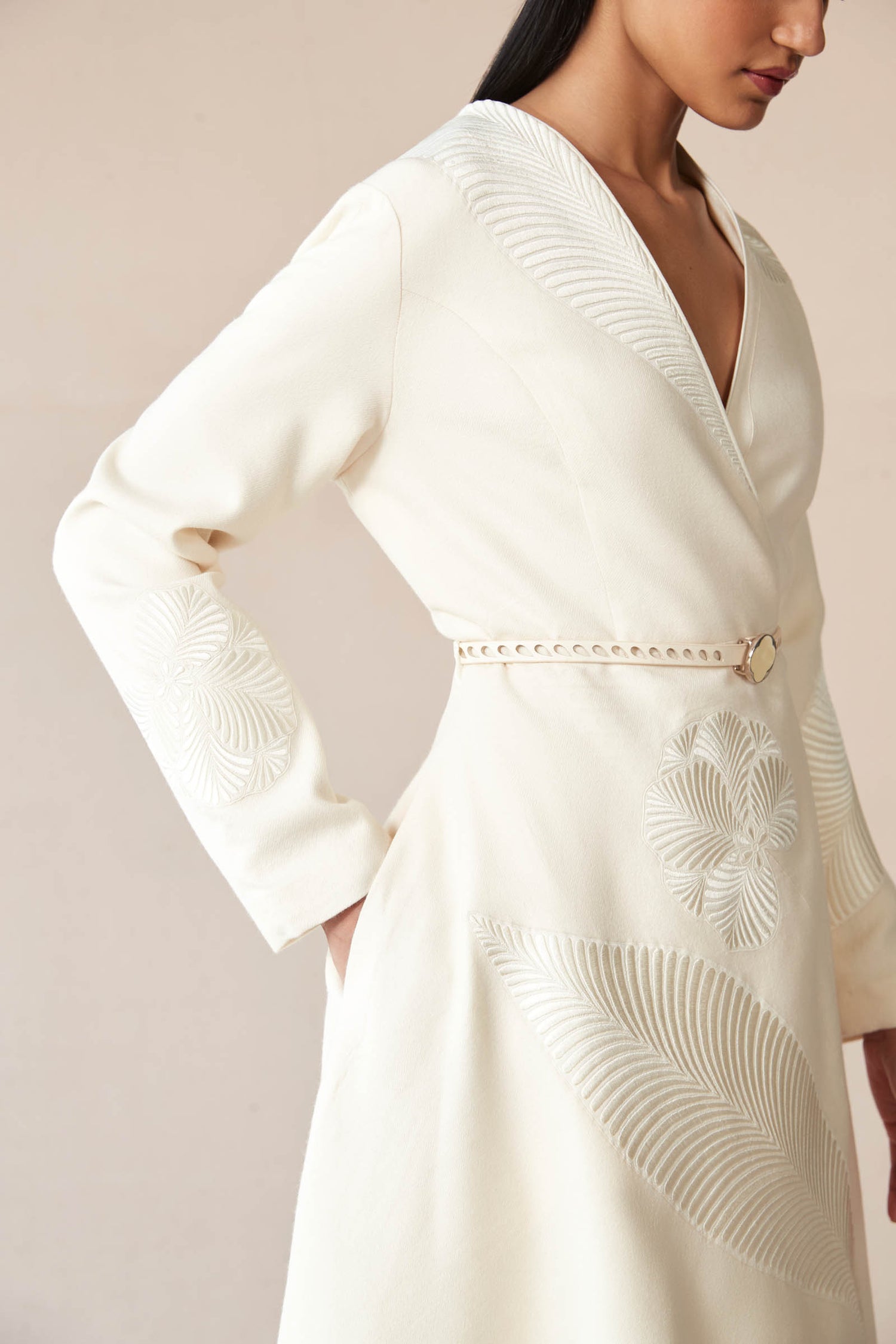Wool Marwa Jacket Set – Ivory
