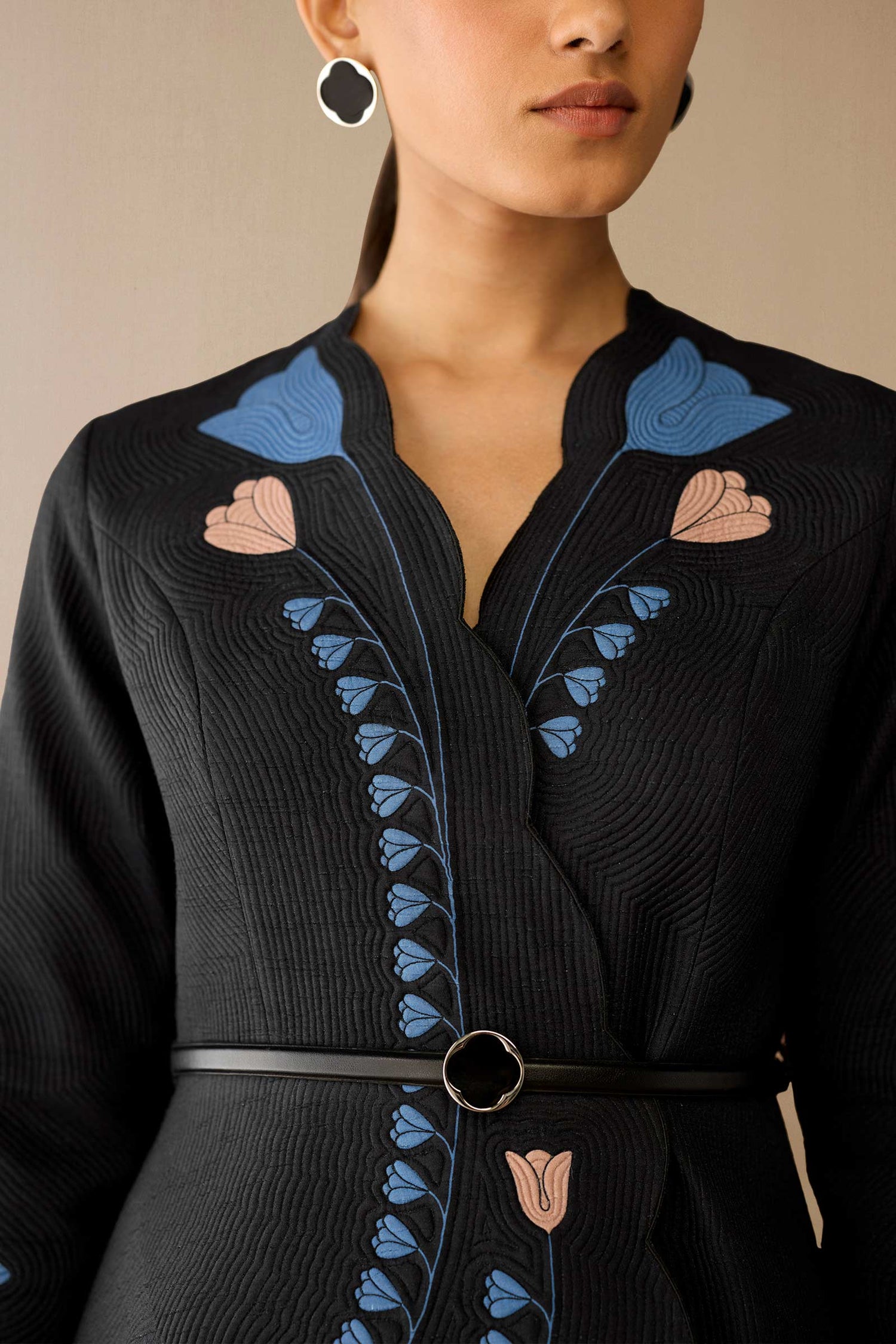 Silk Eraya Jacket Set – Black