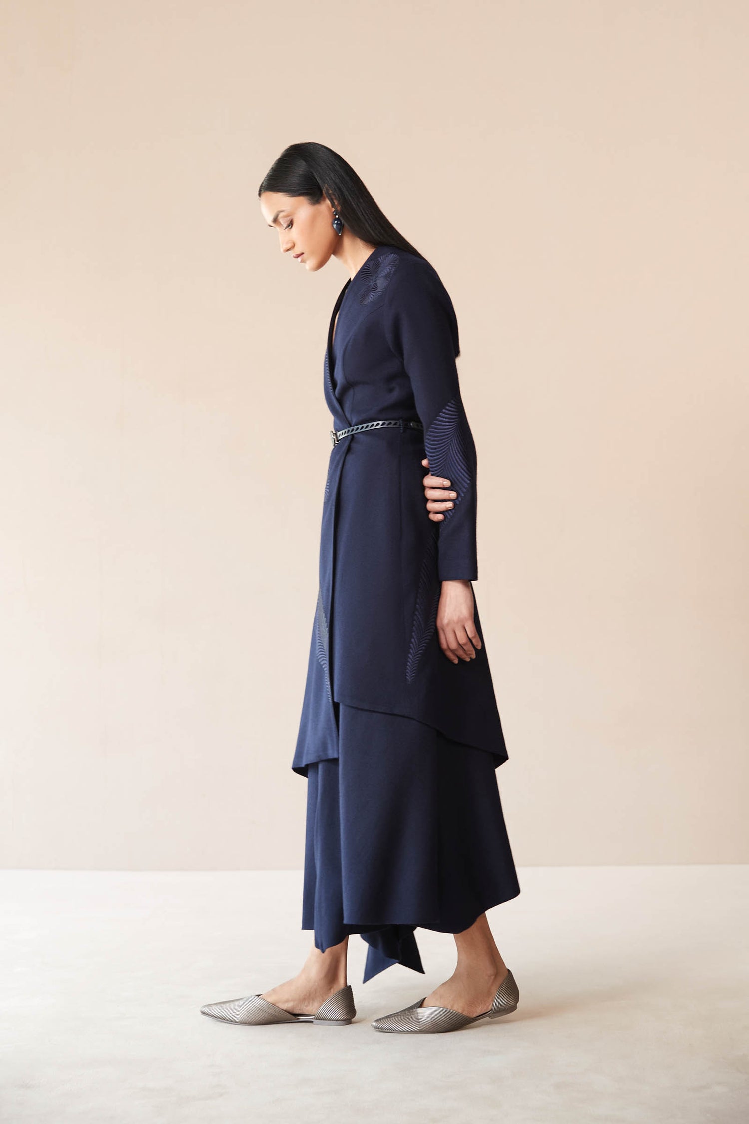 Wool Marwa Jacket Set – Blue