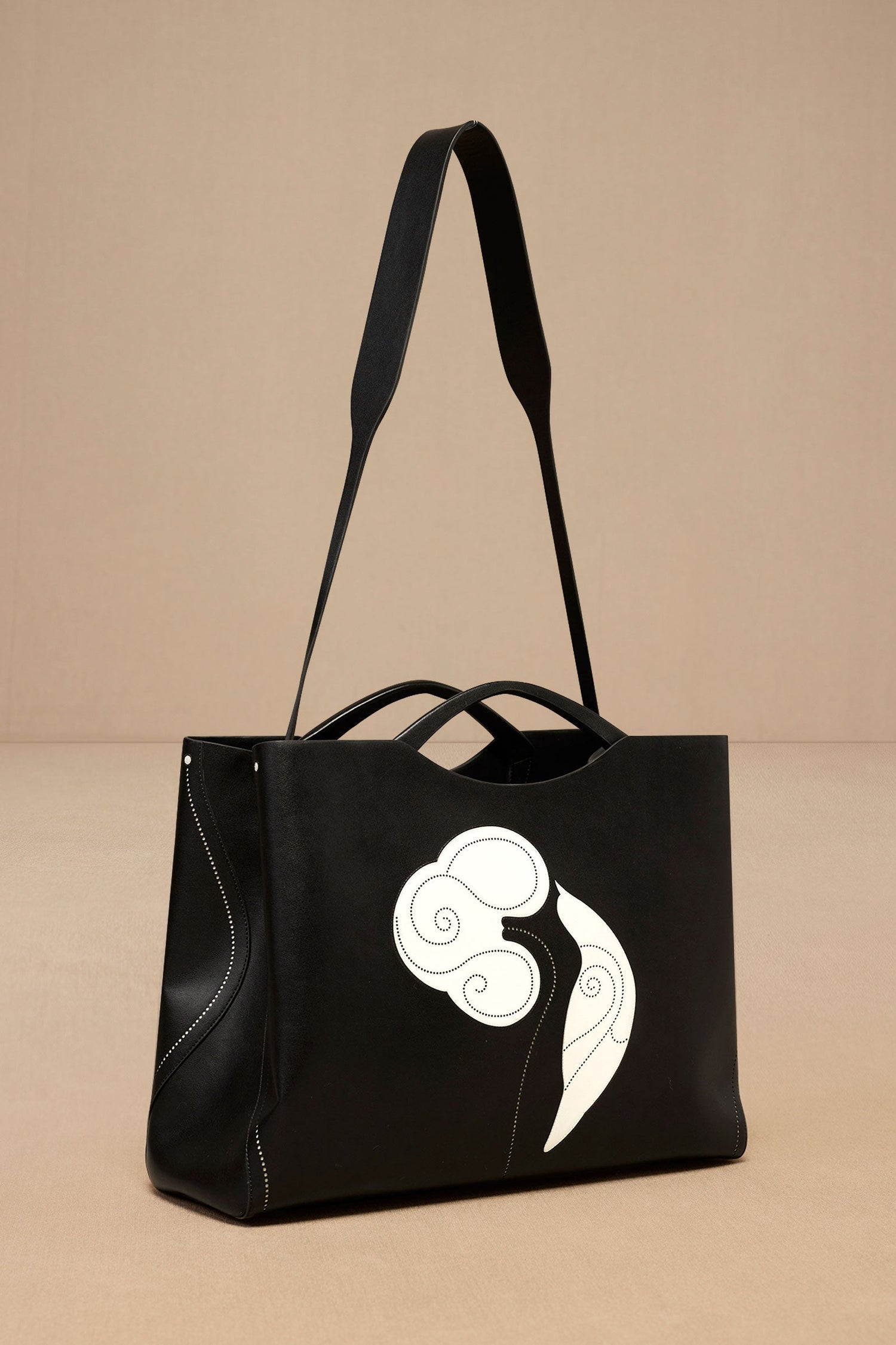 Faux Lether Dilbandi Tote Bag – Black