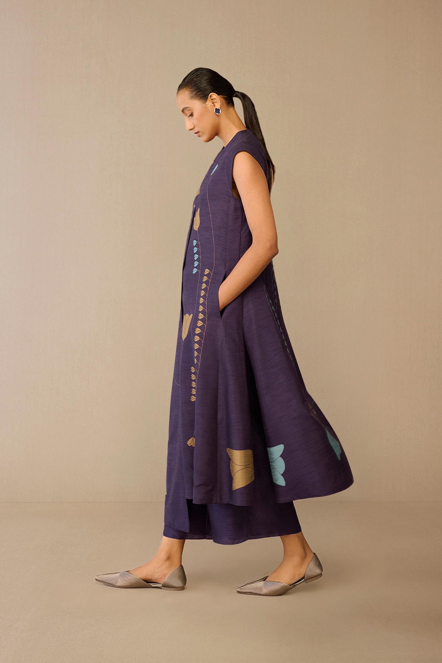 Silk Zia Jacket Set – Purple