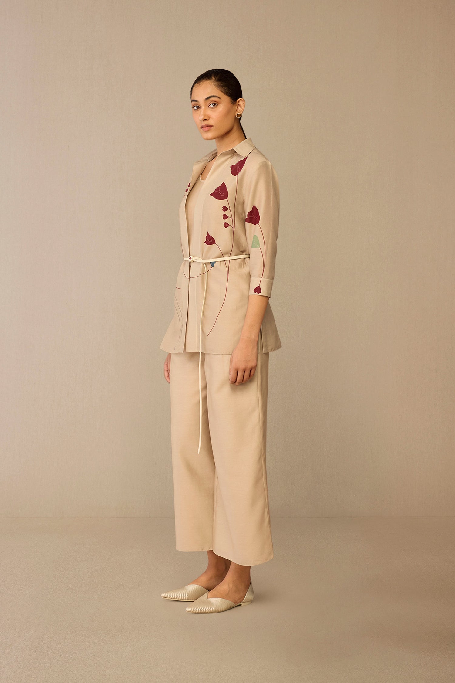 Chanderi Sarai Shirt Set – Beige