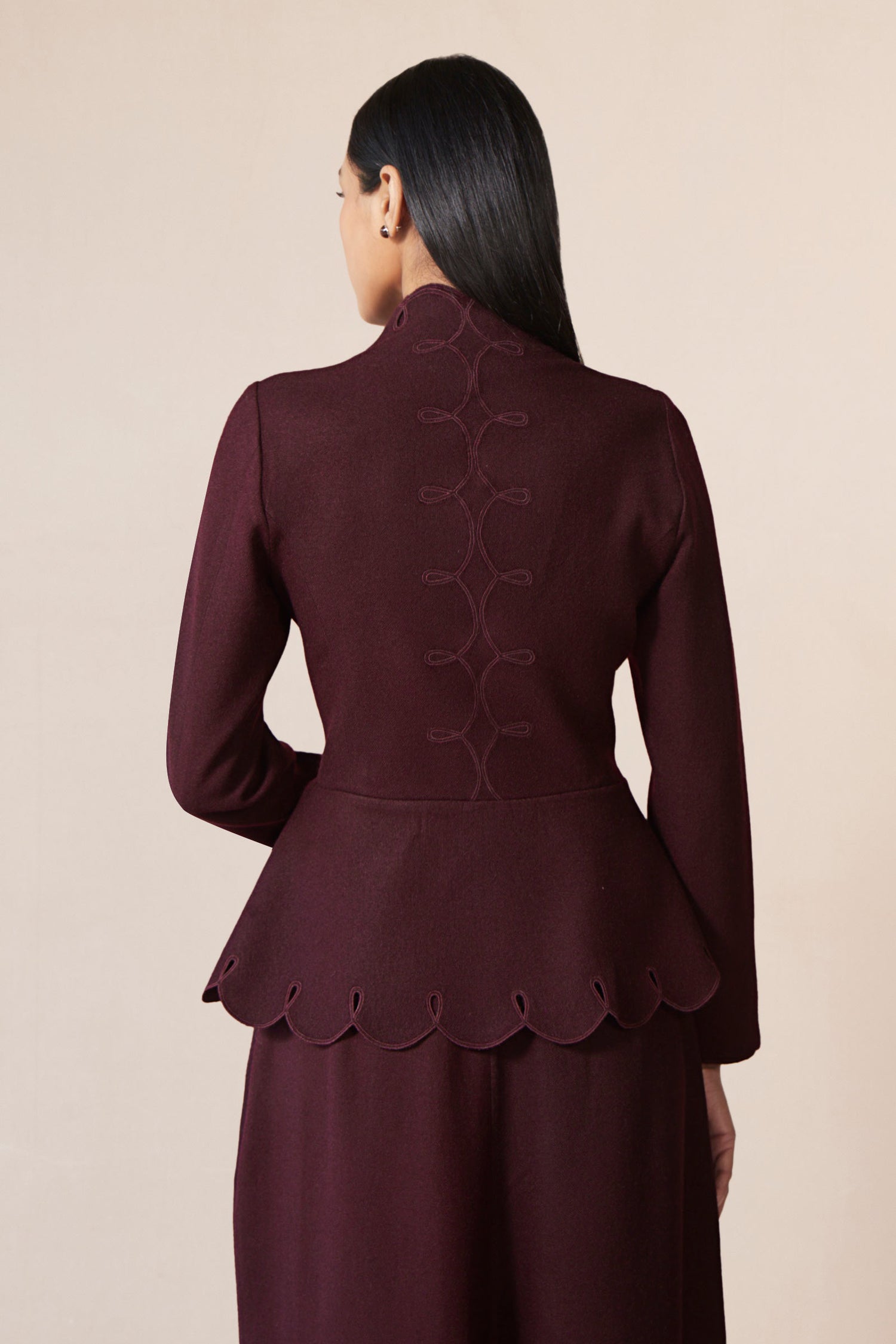 Wool Medha Jacket Set – Red