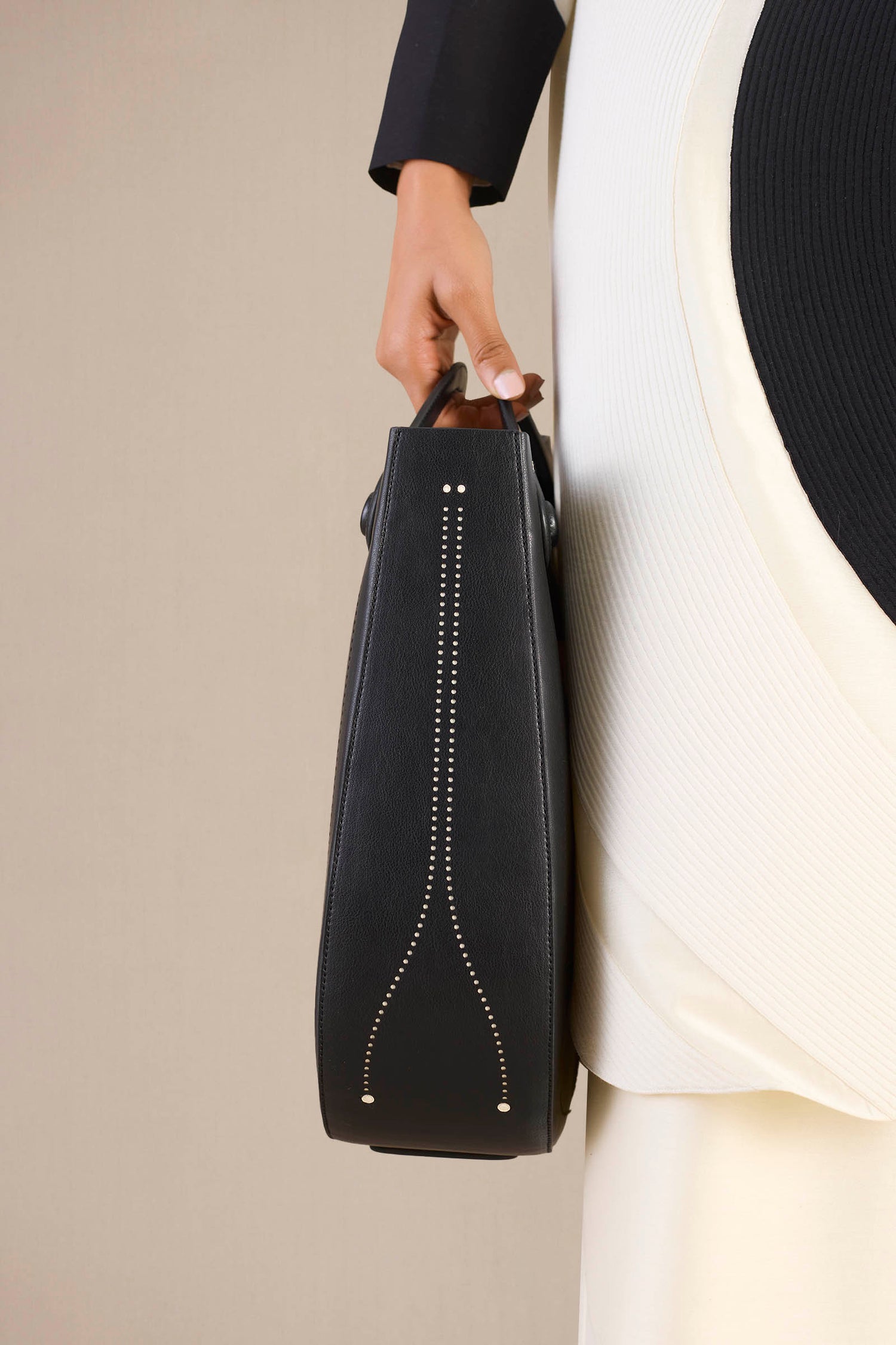 Faux Leather Judy Tote Bag – Black