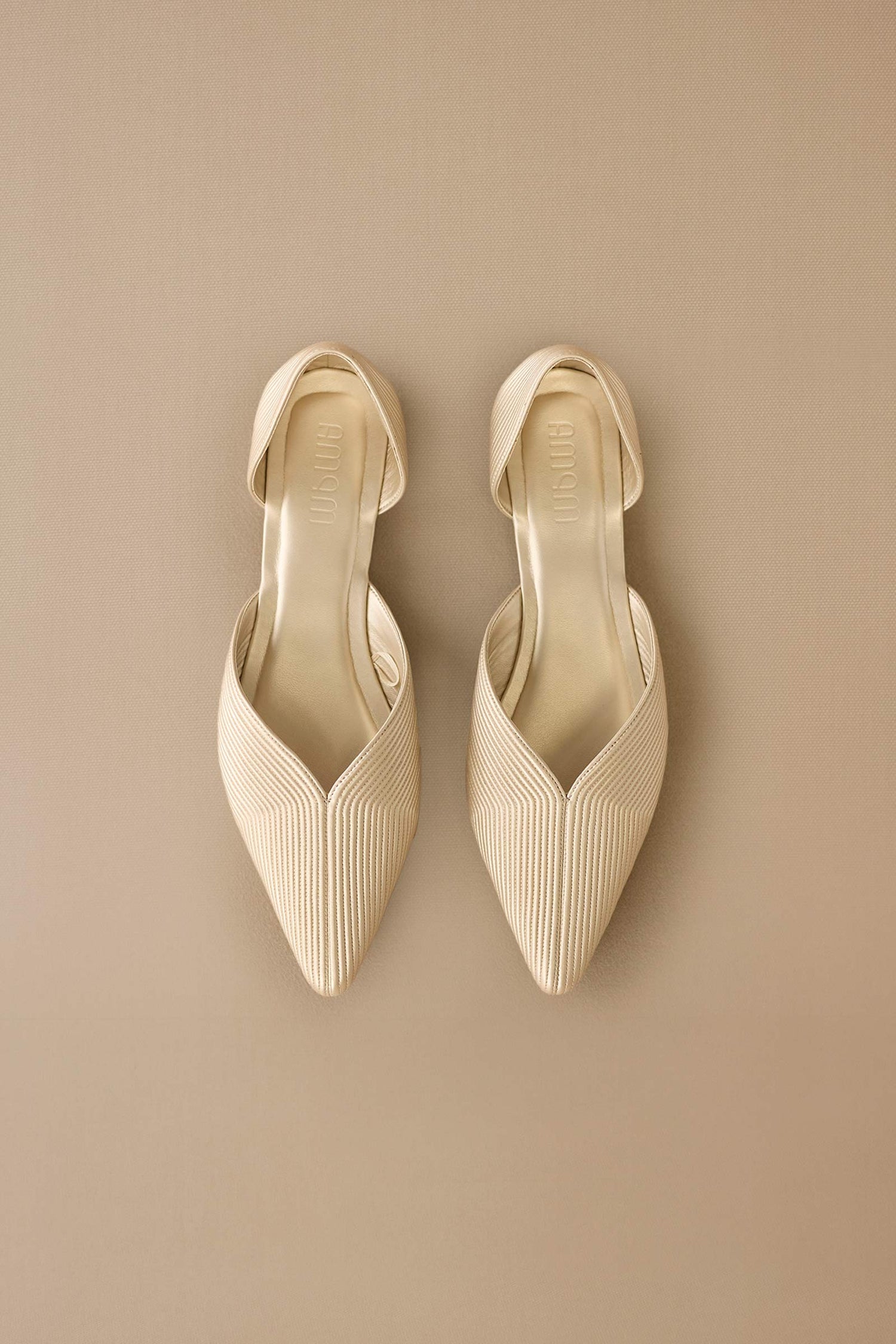Faux Leather Zahra Point-toe Flats – Metallics