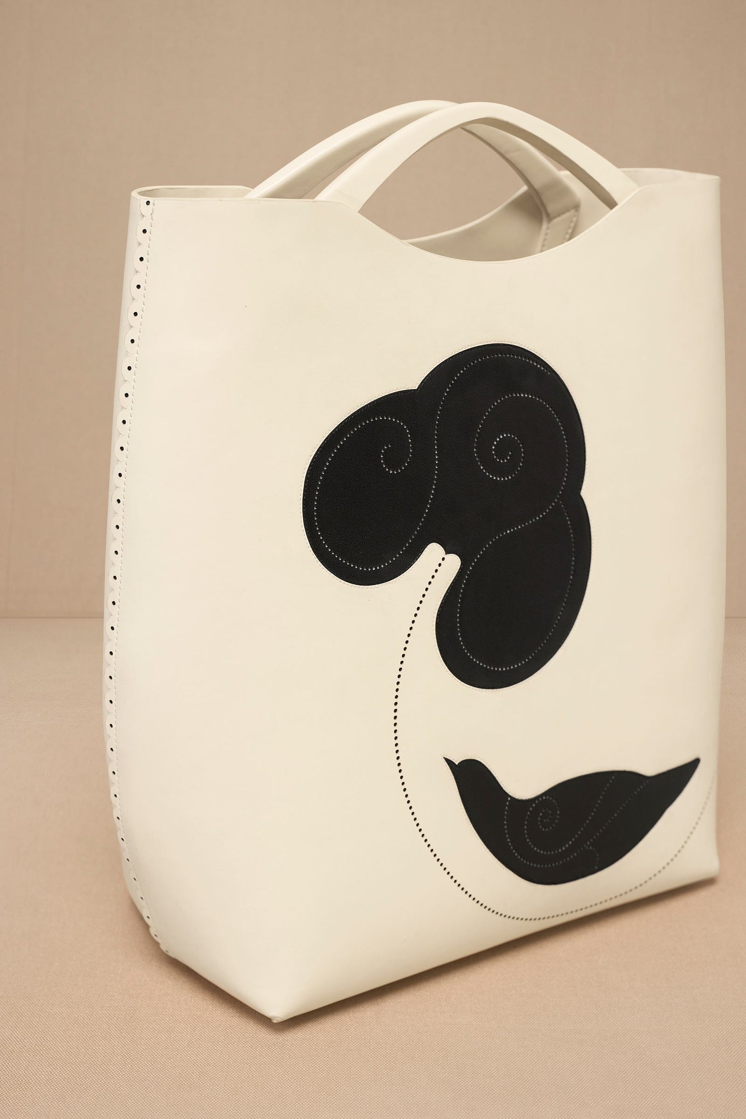 Faux Lether Dilmeet Tote Bag – Ivory