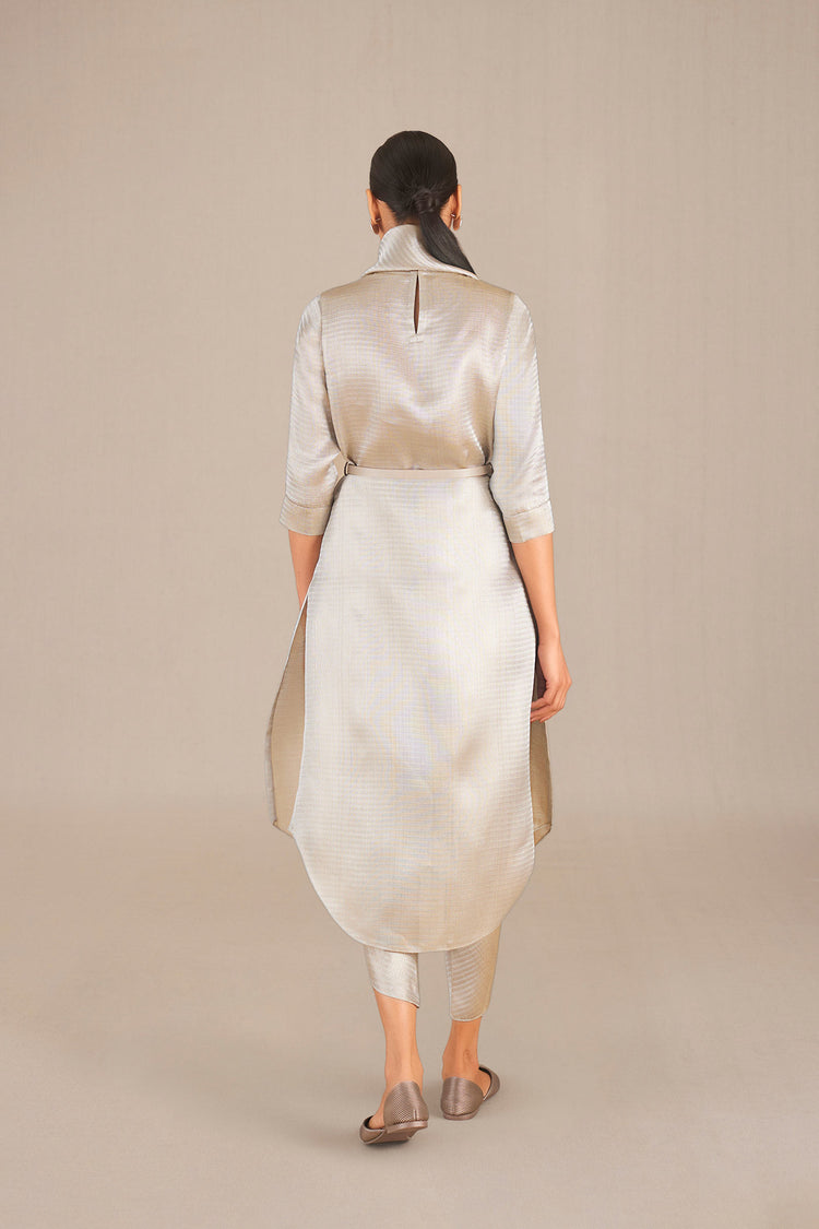 Sarina Tunic Set - Metallic Silver