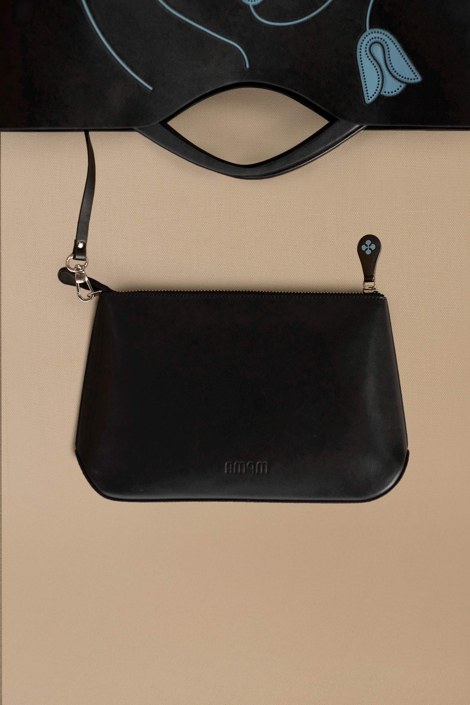 Faux Leather Era Pouch – Black