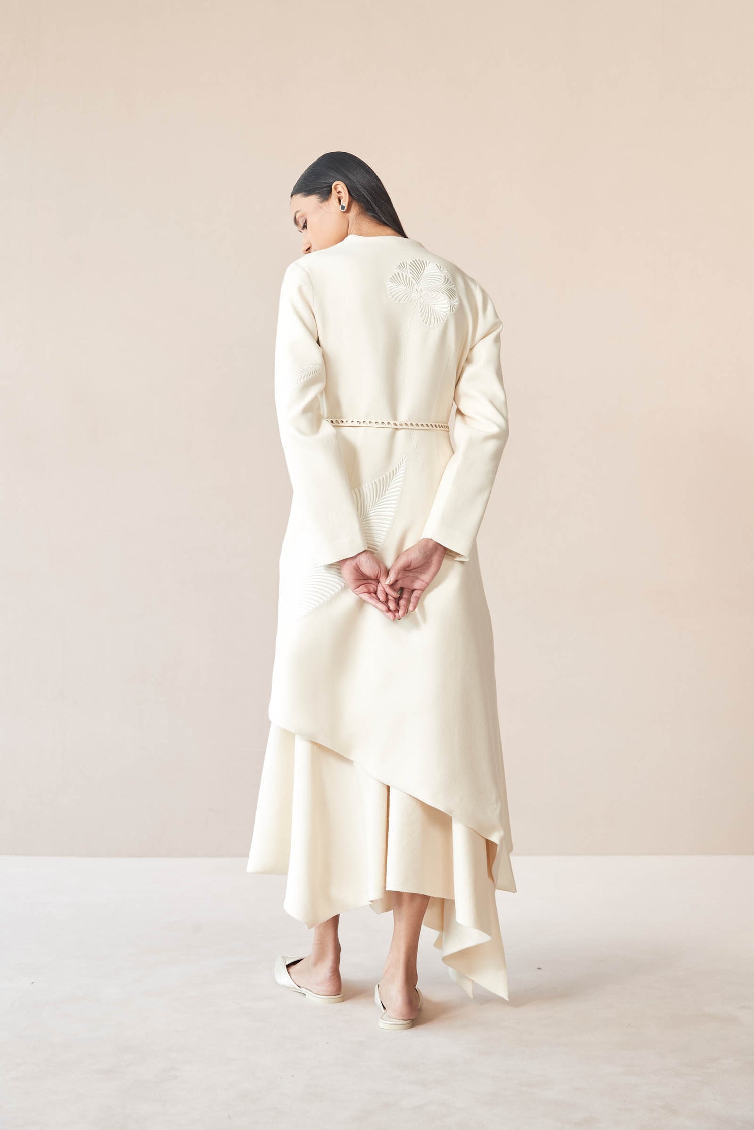 Wool Marwa Jacket Set – Ivory