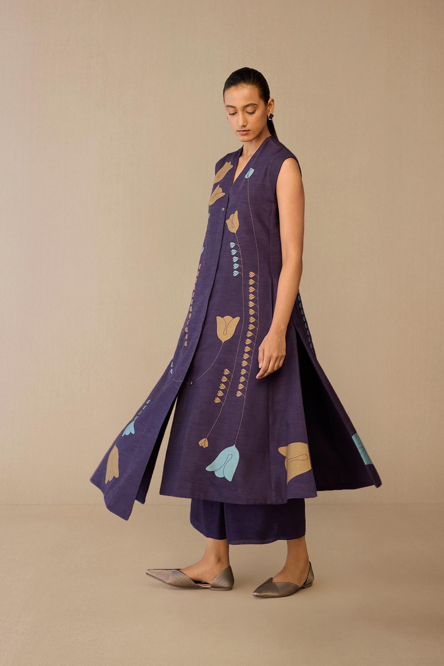 Silk Zia Jacket Set – Purple