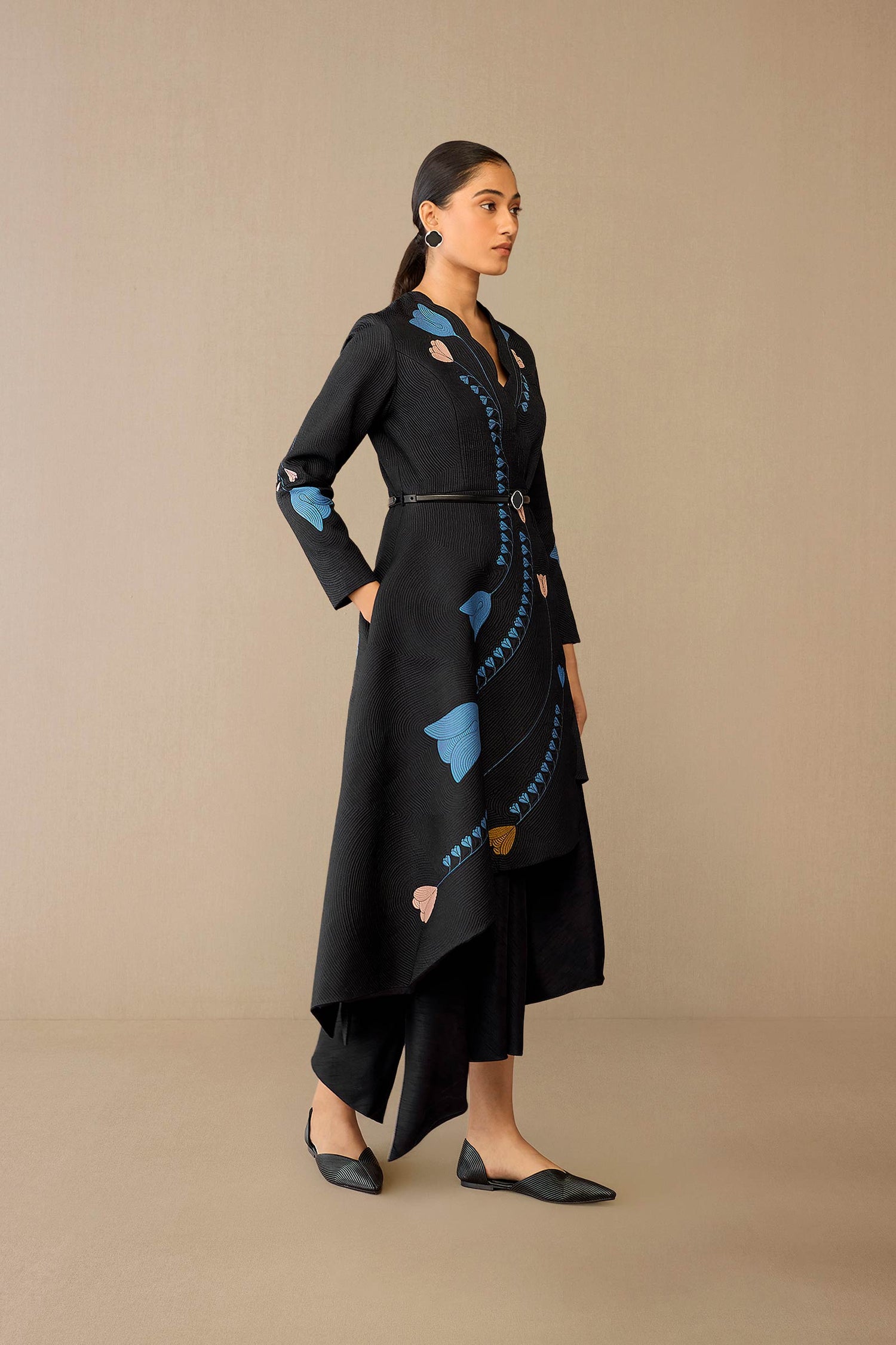 Silk Eraya Jacket Set – Black