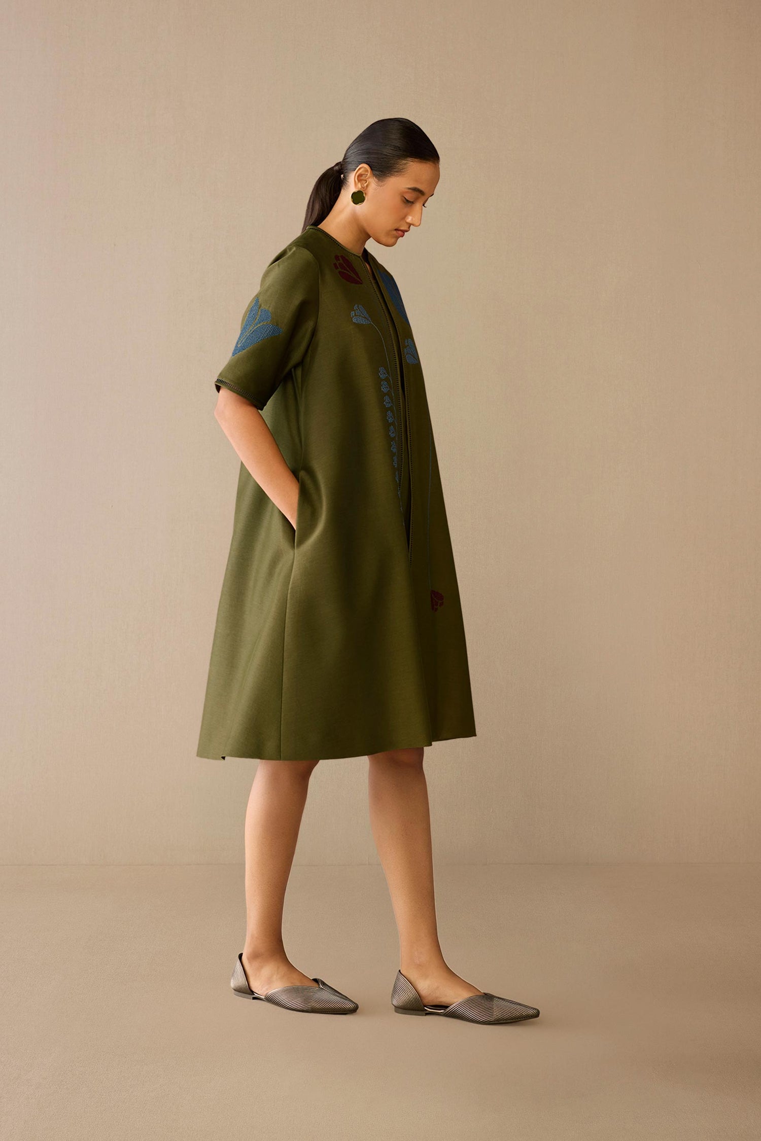 Chanderi Atara Jacket Set – Green