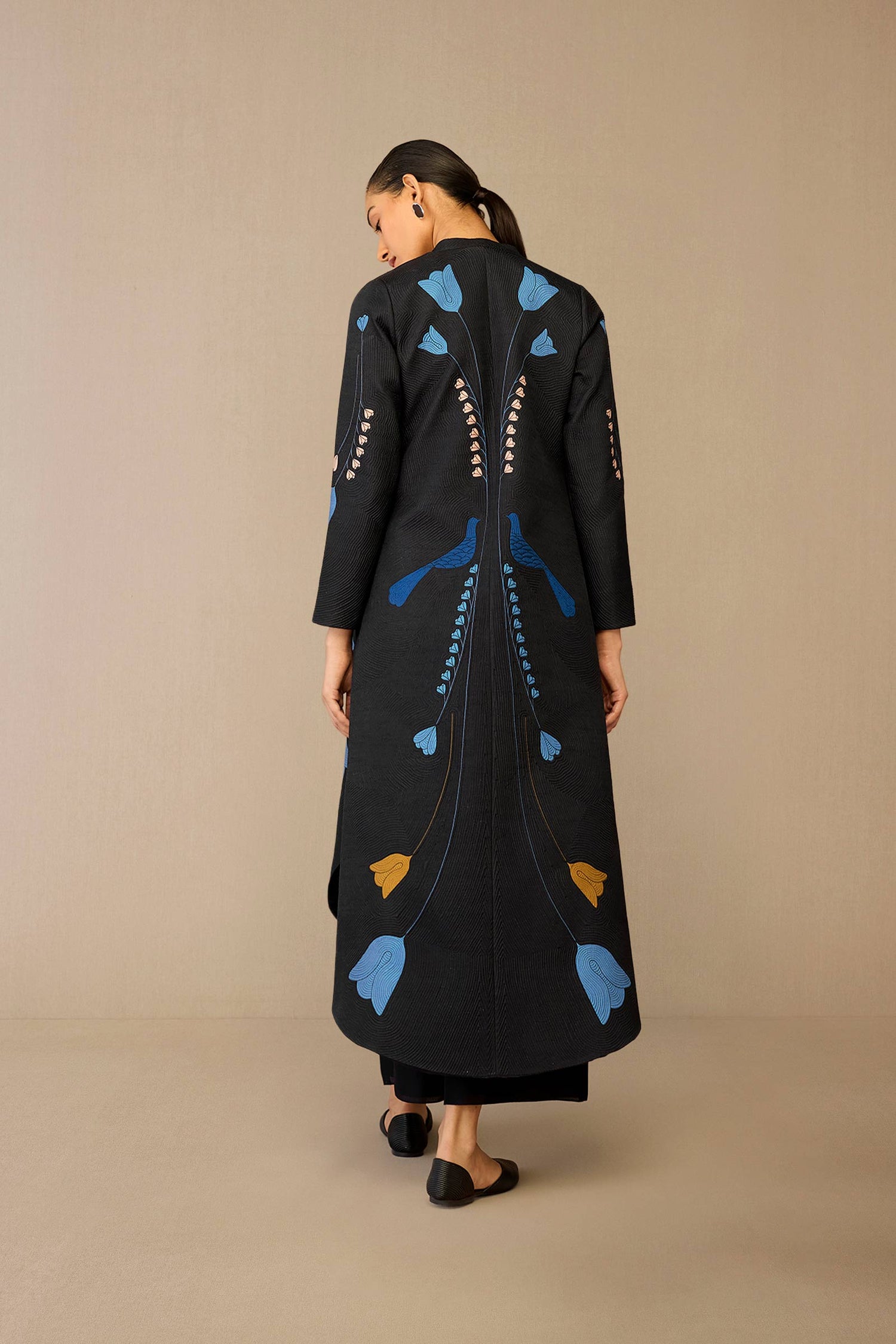 Silk Arisa Jacket Set – Black